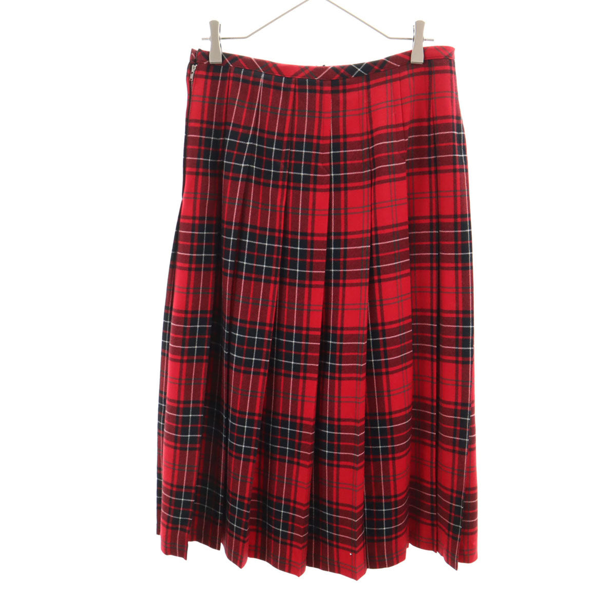 JUNYA WATANABE COMME des GARCONS ジュンヤワタナベコムデギャルソン 2017年 未使用 日本製 ギンガムチェック ミモレ丈 プリーツスカート M レッド レディース
