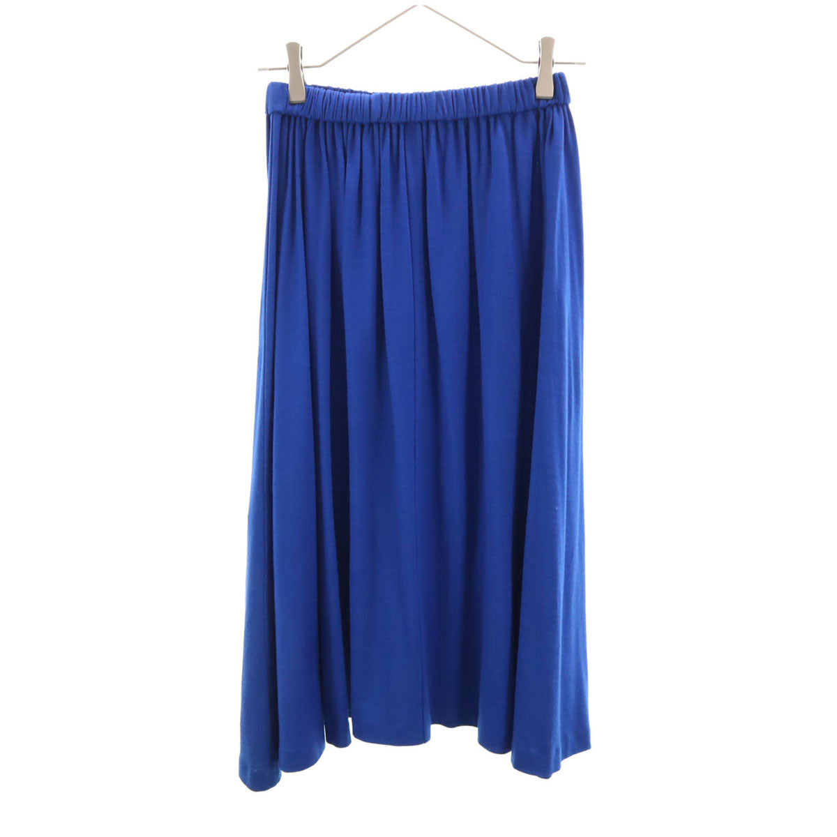 YVES SAINT LAURENT イヴサンローラン 90s オールド ミモレ丈 天竺 フレアスカート 9号 ブルー レディース