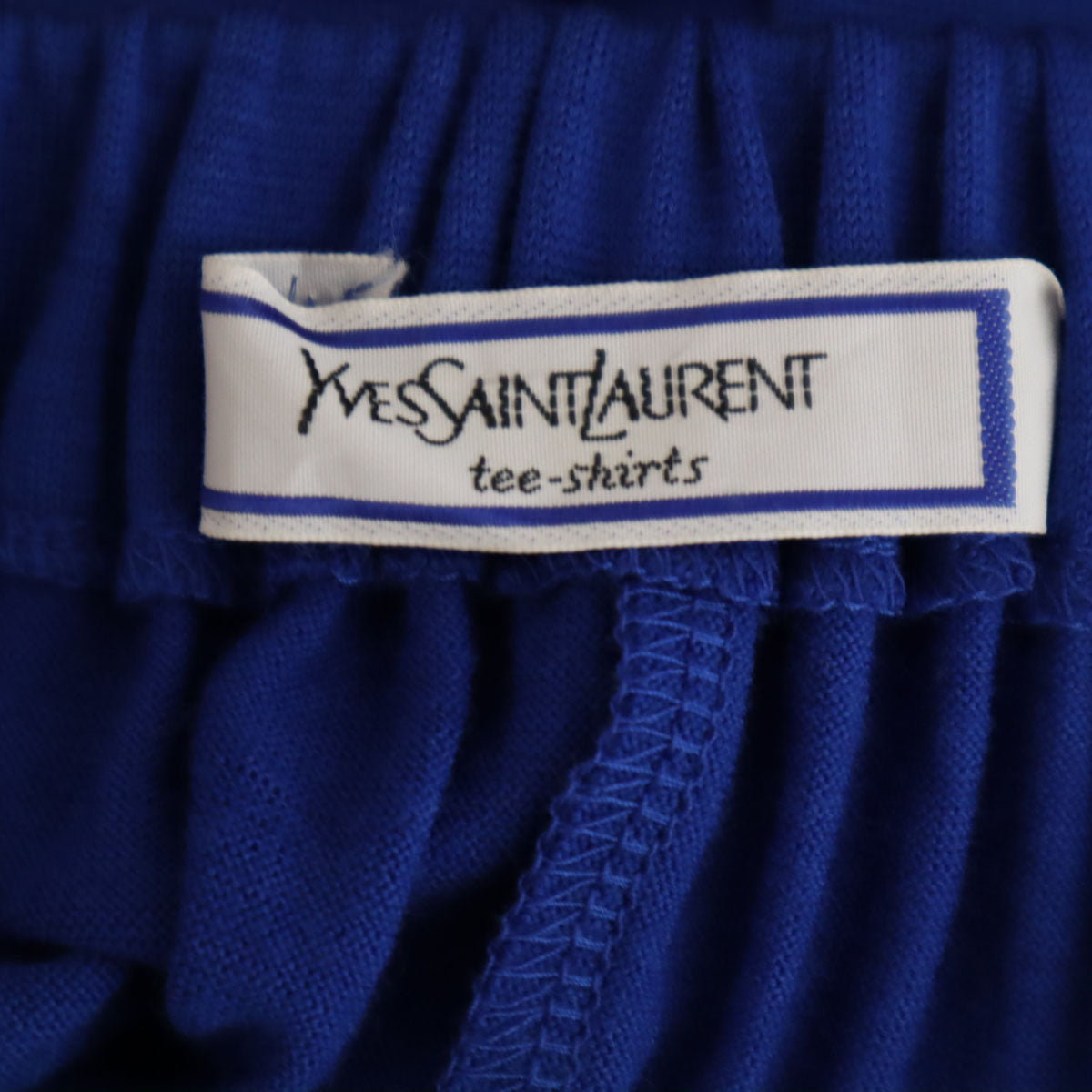 YVES SAINT LAURENT イヴサンローラン 90s オールド ミモレ丈 天竺 フレアスカート 9号 ブルー レディース