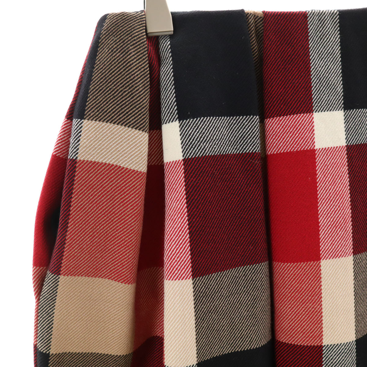 BLUE LABEL CRESTBRIDGE ブルーレーベルクレストブリッジ チェック柄 ミディ丈 ボックス プリーツスカート 34 ベージュ レディース