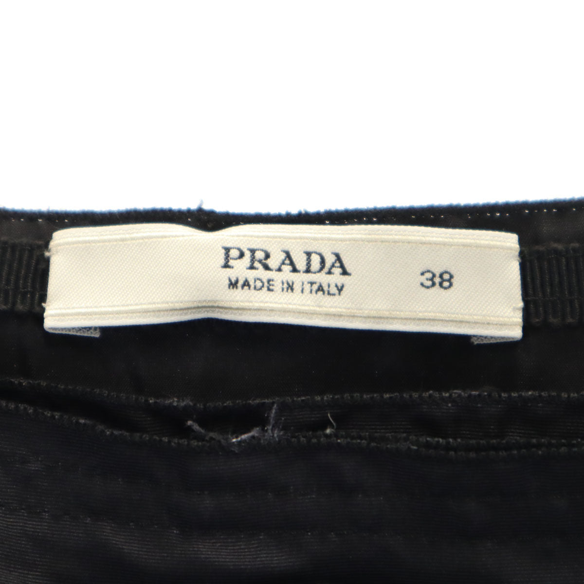 PRADA プラダ イタリア製 花柄 ミディ丈 ラップスカート 38 ブラック レディース