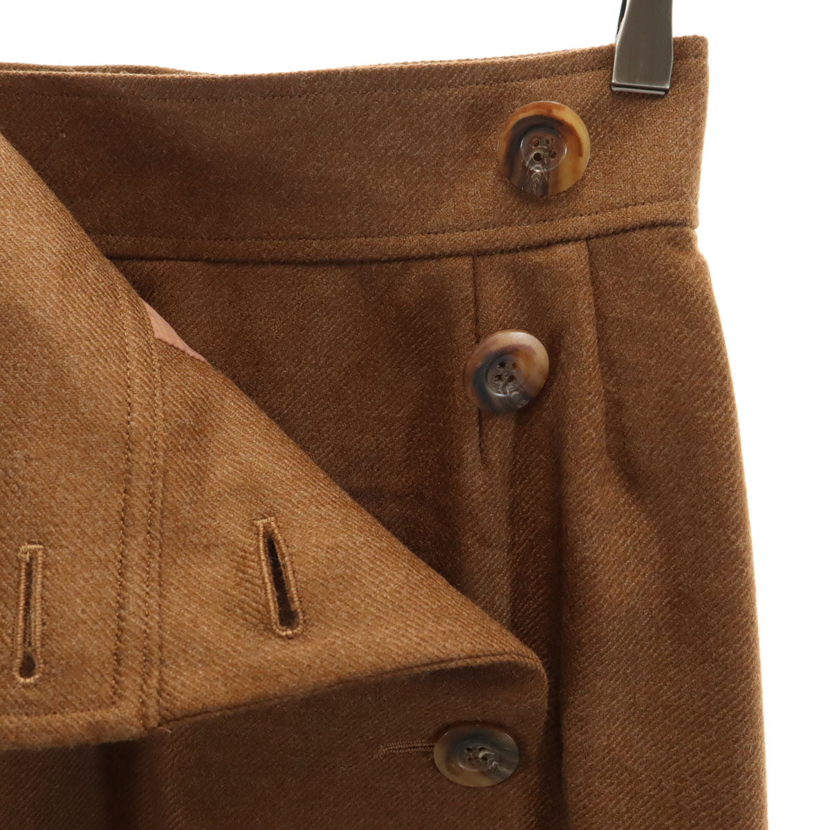 YVES SAINT LAURENT イヴサンローラン 90s オールド ミディ丈 ラップスカート 34 ブラウン レディース