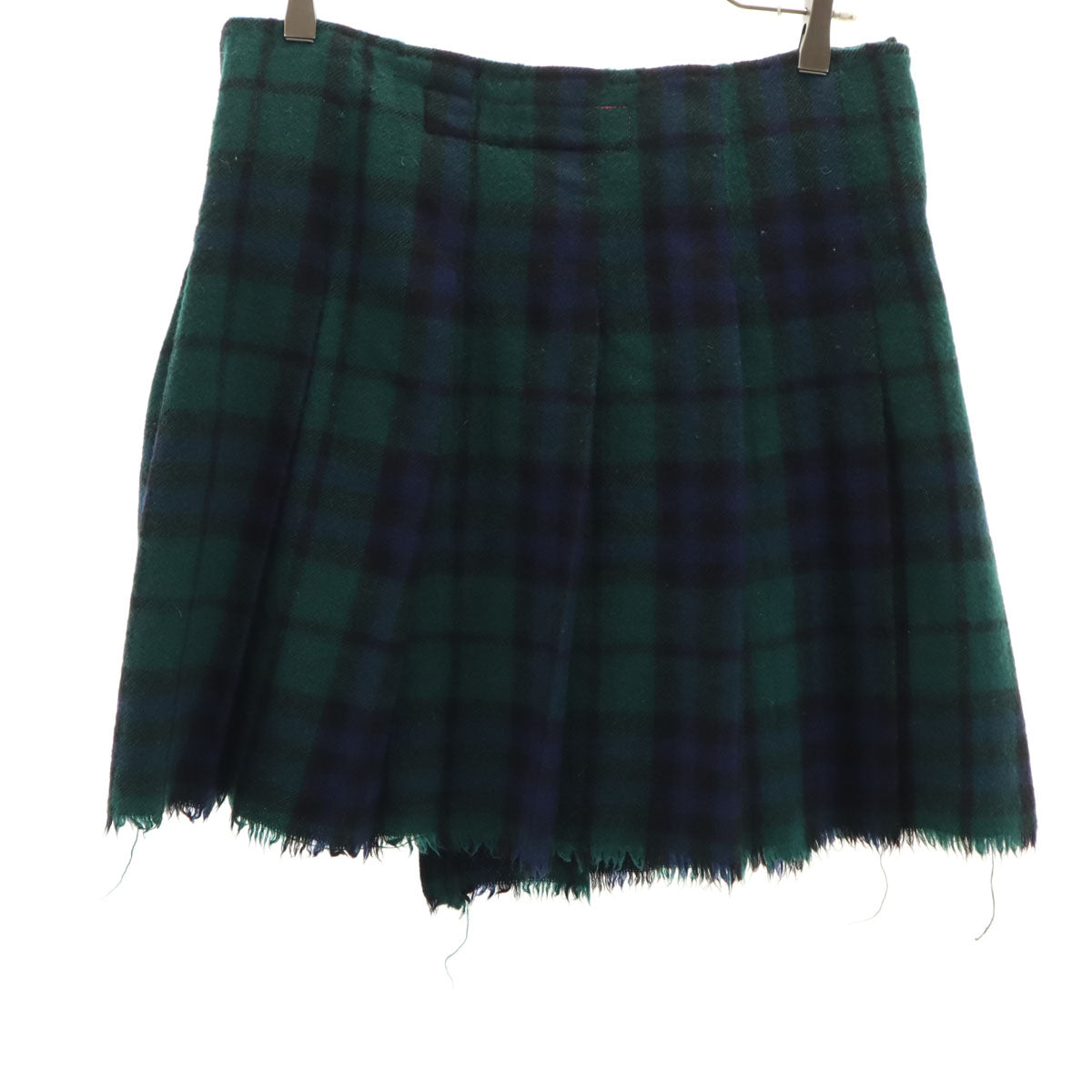 JUNYA WATANABE COMME des GARCONS MAN ジュンヤワタナベコムデギャルソンマン 00s 2004年 日本製 チェック柄 ミニ丈 ラップスカート S グリーン レディース