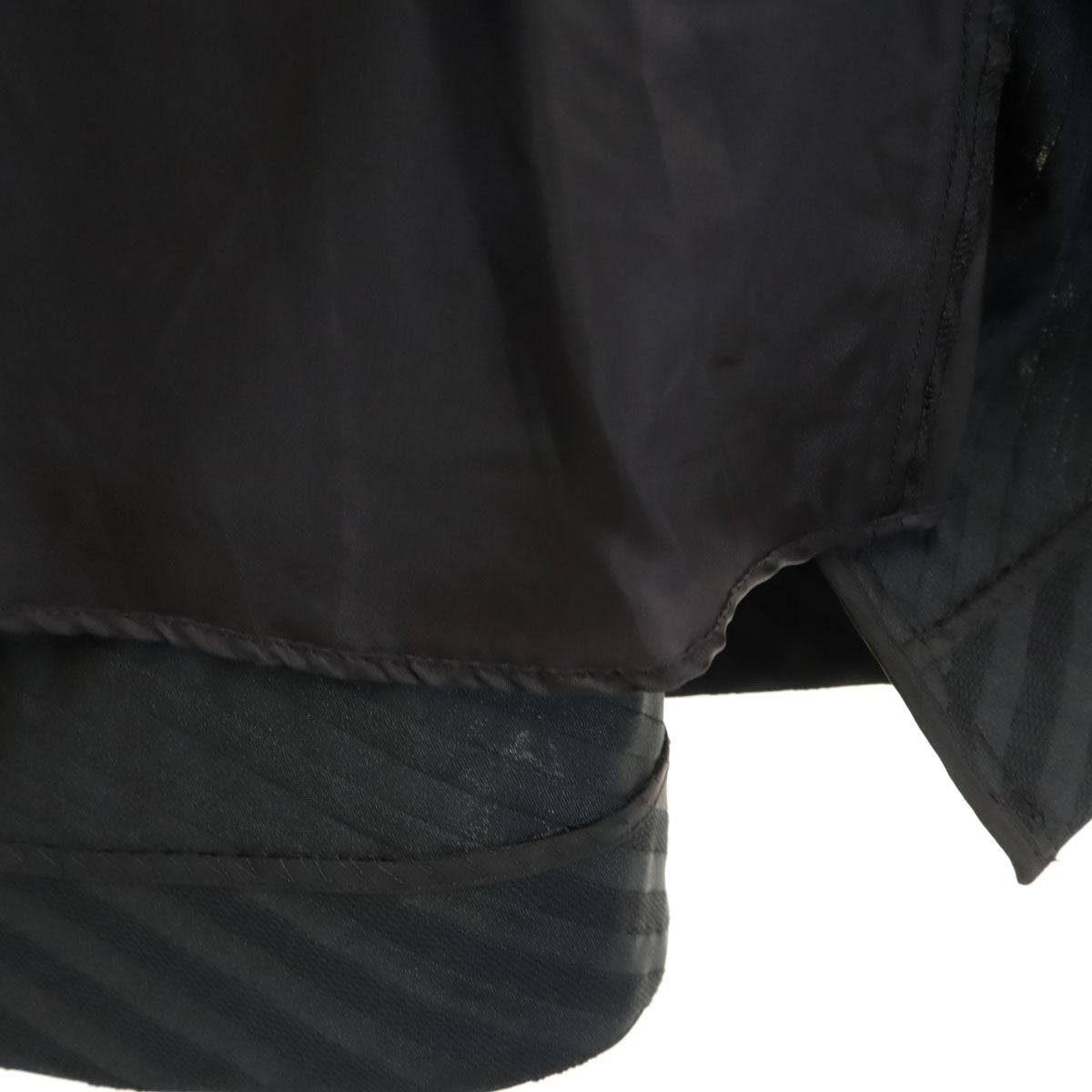 未使用 BORDERS at BALCONY ボーダーズアットバルコニー 日本製 ボーダー柄 ミモレ丈 ジャガード フレアスカート 38 ブラック レディース