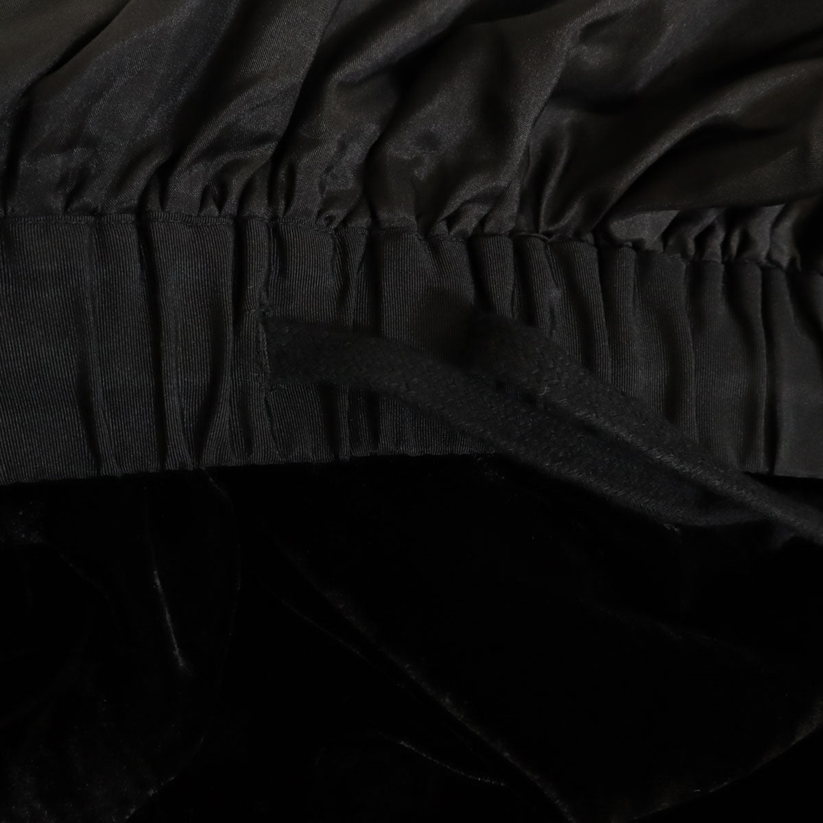 jupe by jackie ジュップバイジャッキー 2015年 シルク フラワー刺繍 ミモレ丈 ベロア ギャザースカート 2 ブラック レディース