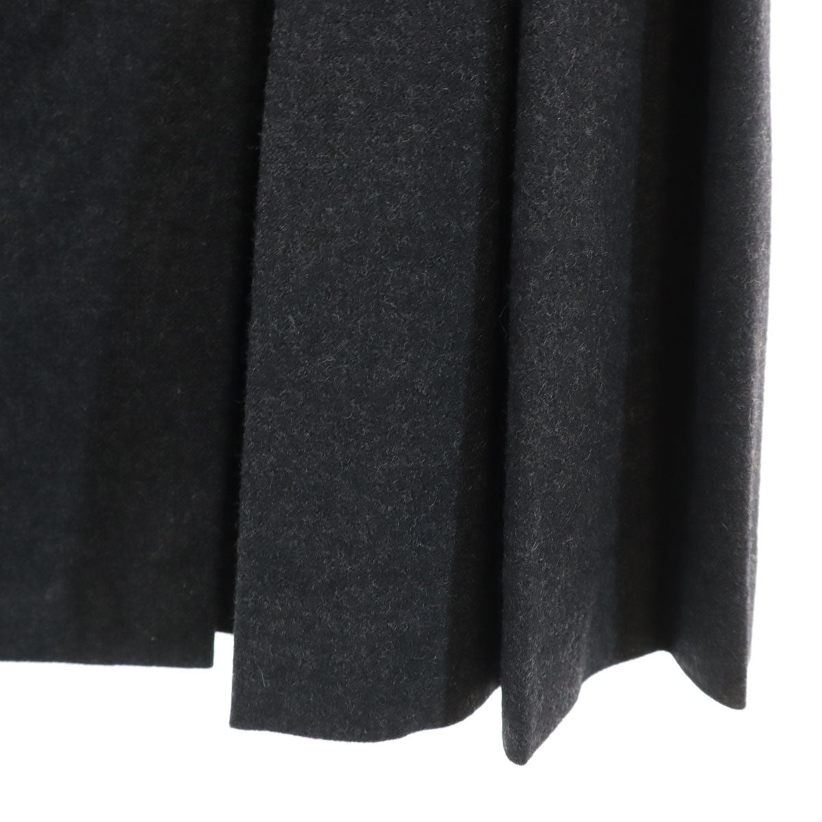 未使用 JEAN-PAUL GAULTIER ジャンポールゴルチエ ミディ丈 フラノウール ラップ プリーツスカート 42 チャコールグレー レディース