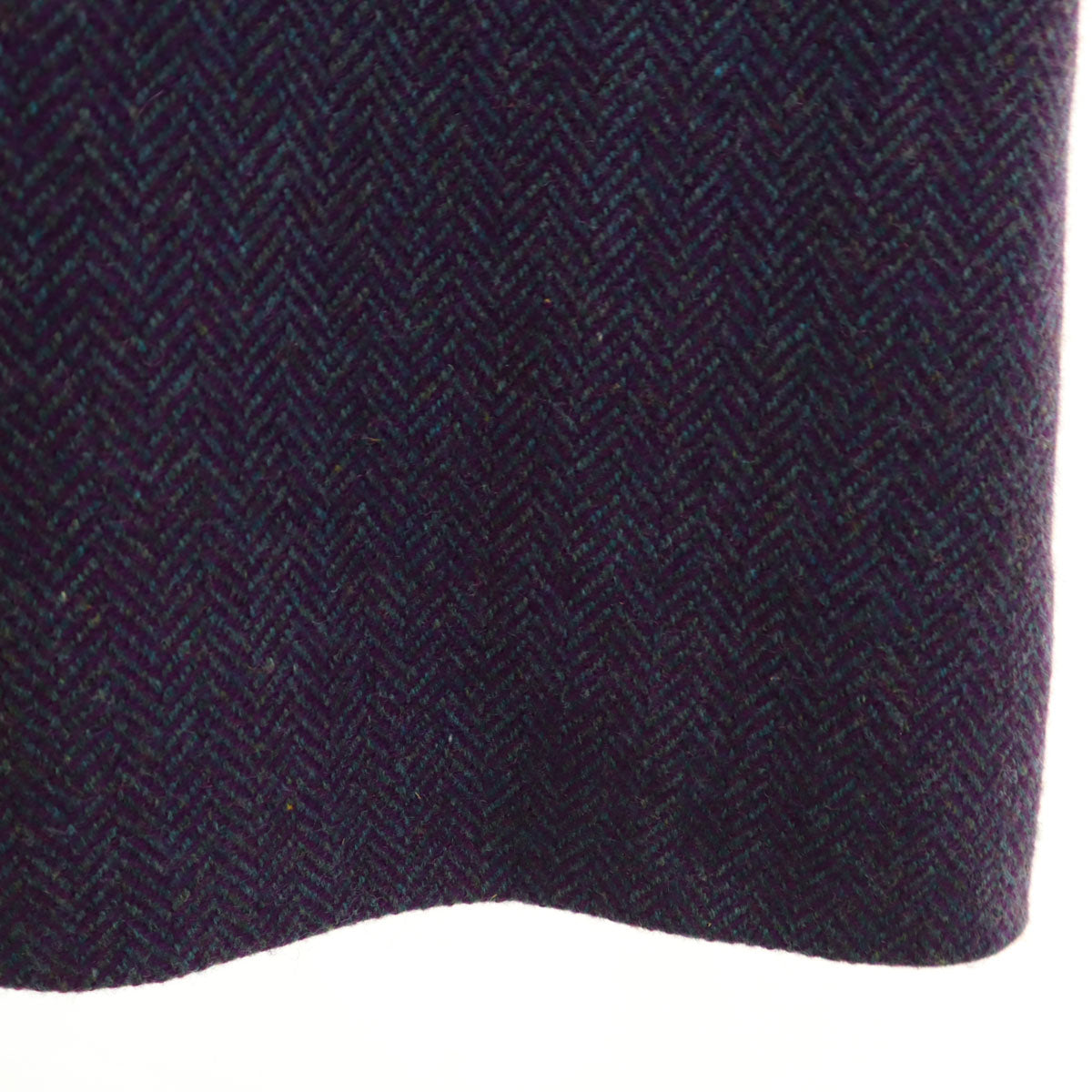 GIVENCHY ジバンシィ 90s 日本製 ウール オールド ヘリンボーン 膝丈スカート 12 パープル レディース