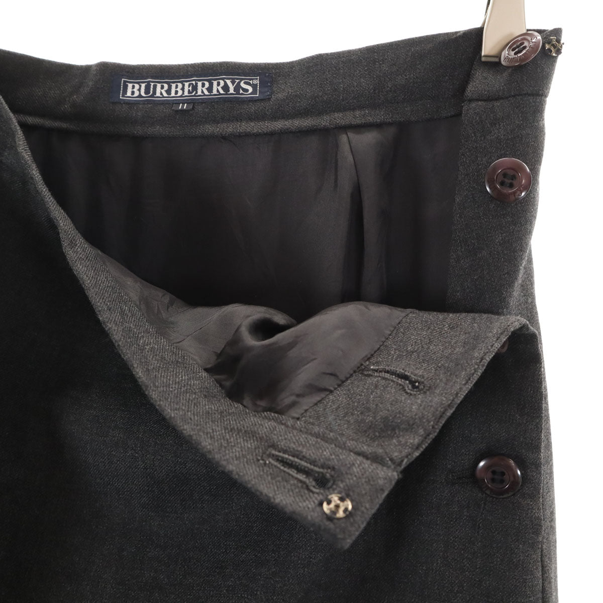 Burberrys バーバリーズ 90s オールド 膝丈スカート 11 チャコールグレー レディース