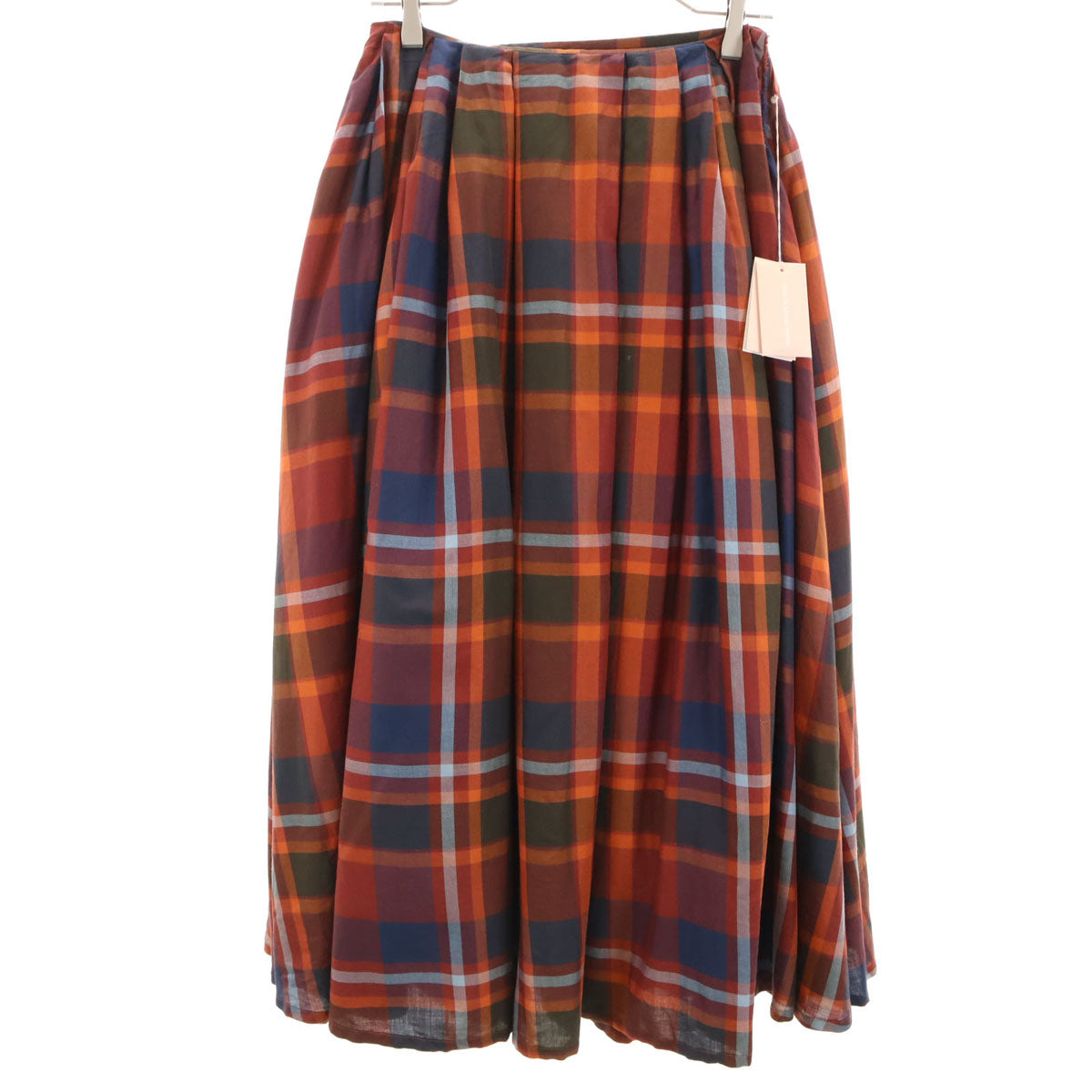 未使用 Tsuru by Mariko Oikawa ツルバイマリコオイカワ 日本製 チェック ロング丈 ラップスカート F レッド系 レディース