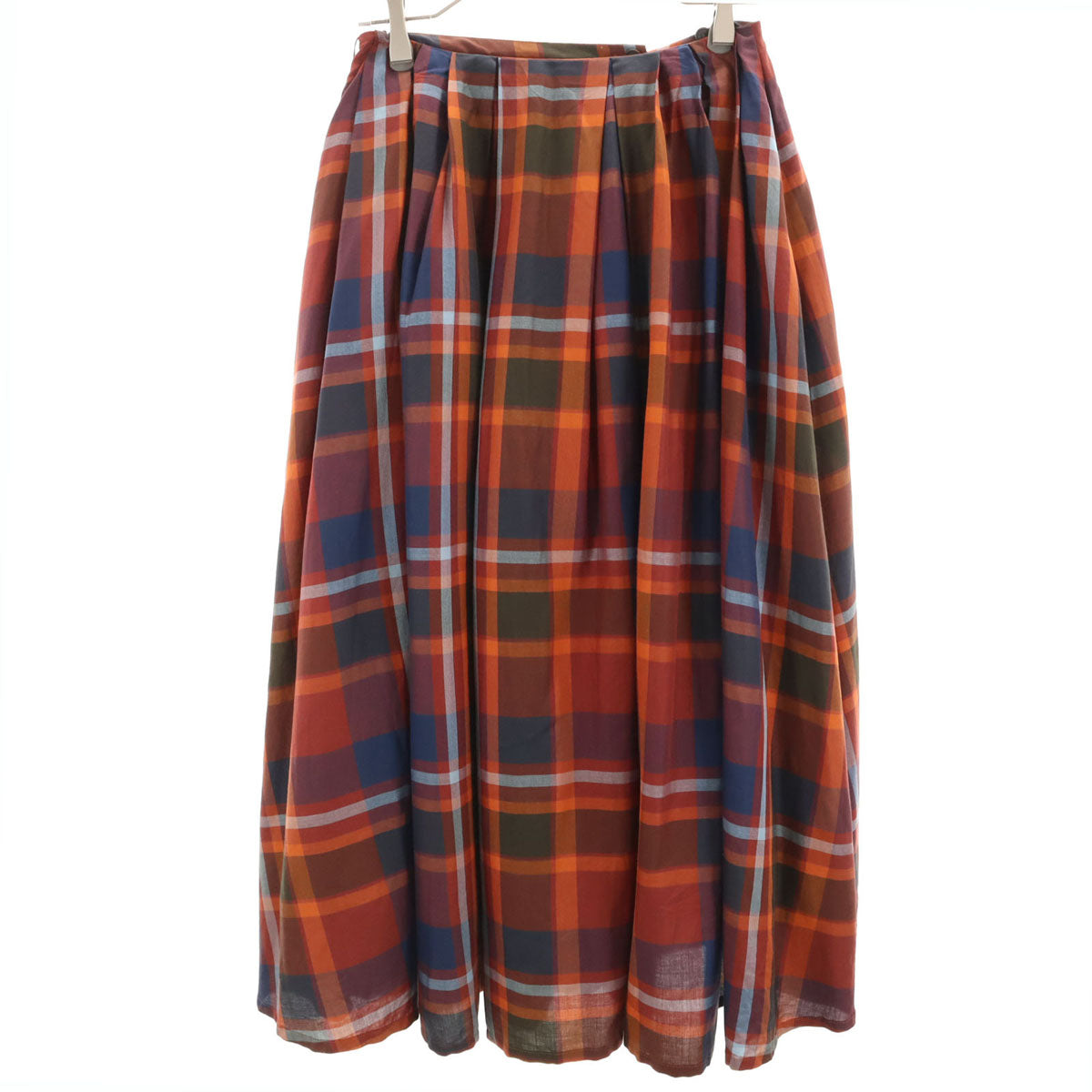 未使用 Tsuru by Mariko Oikawa ツルバイマリコオイカワ 日本製 チェック ロング丈 ラップスカート F レッド系 レディース