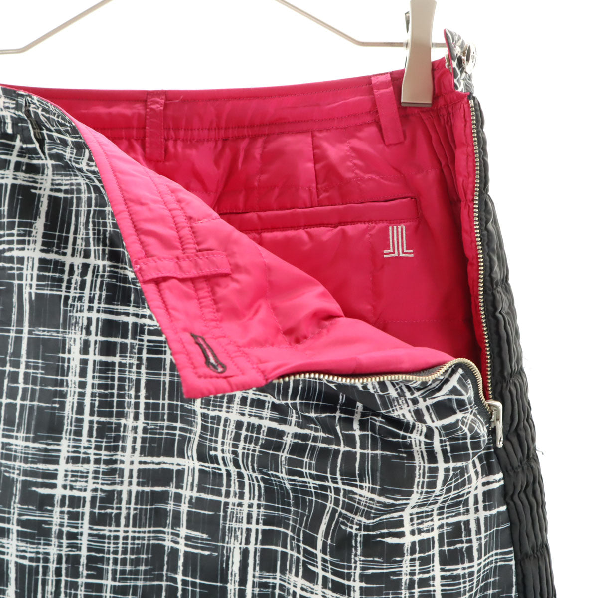 LANVIN SPORT ランバン スポーツ ミニ丈 リバーシブル ダウン スカート 38 ブラック系 レディース