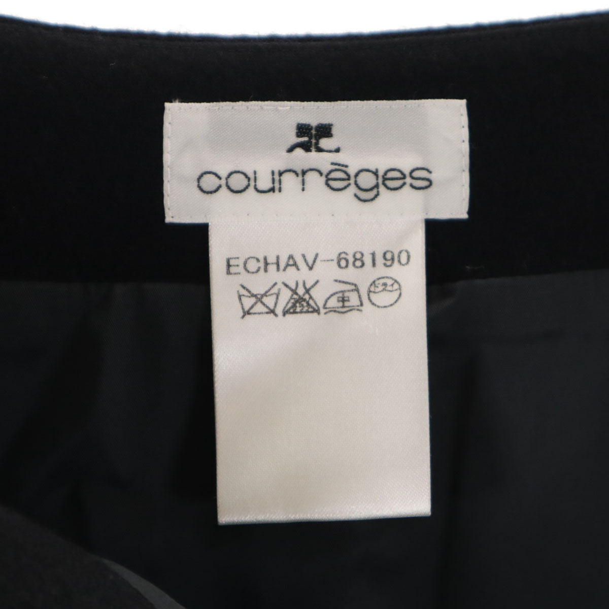 美品 courreges クレージュ ミディ丈 フラノウール フレアスカート 40 ブラック レディース