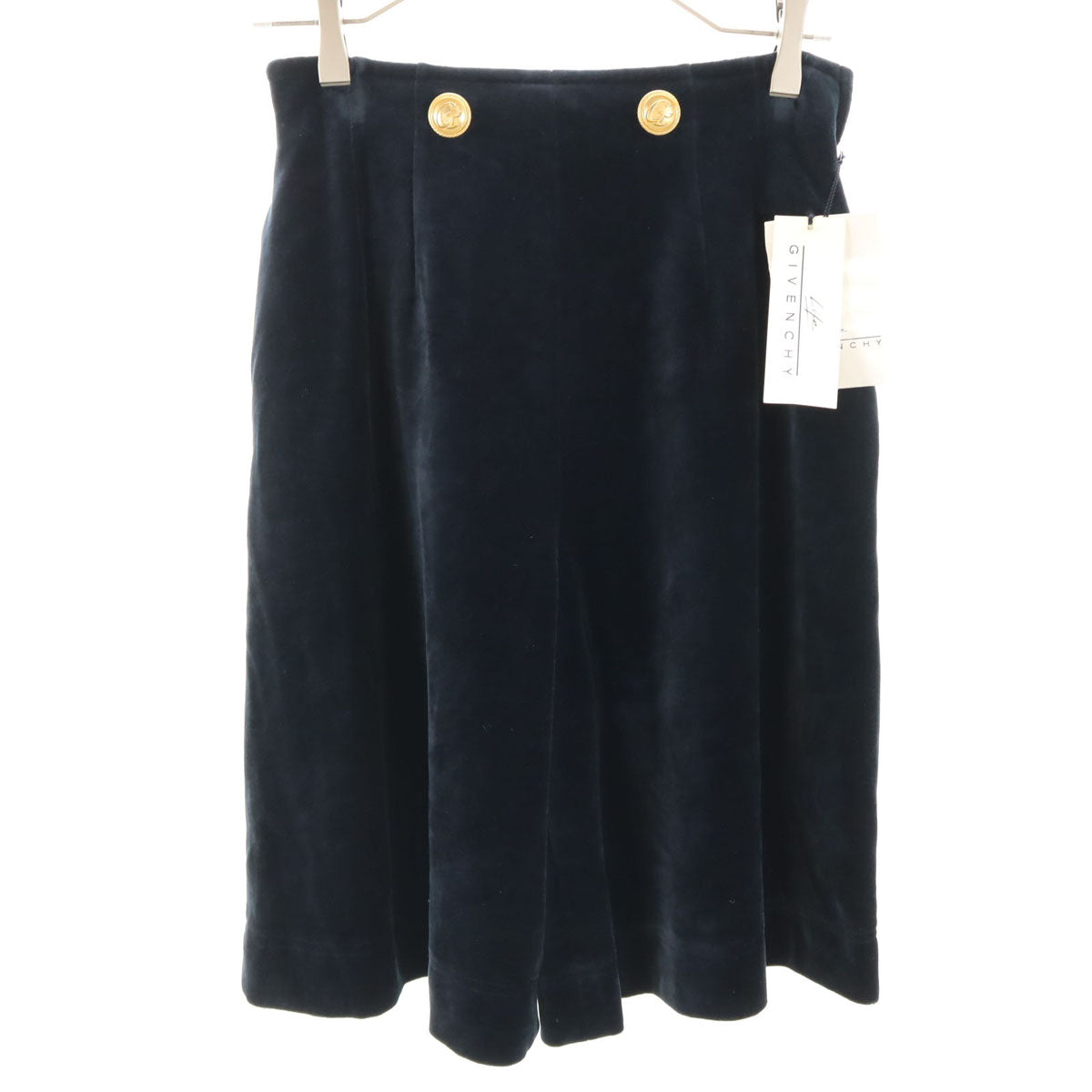 GIVENCHY ジバンシィ 90s 未使用 日本製 オールド ベロア ショートパンツ 9 ネイビー LIFE タグ付き レディース