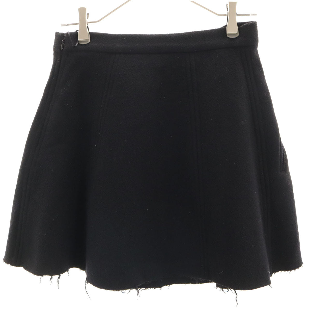 GIVENCHY ジバンシィ イタリア製 ウール プリーツ ミニスカート 38 ブラック レディース