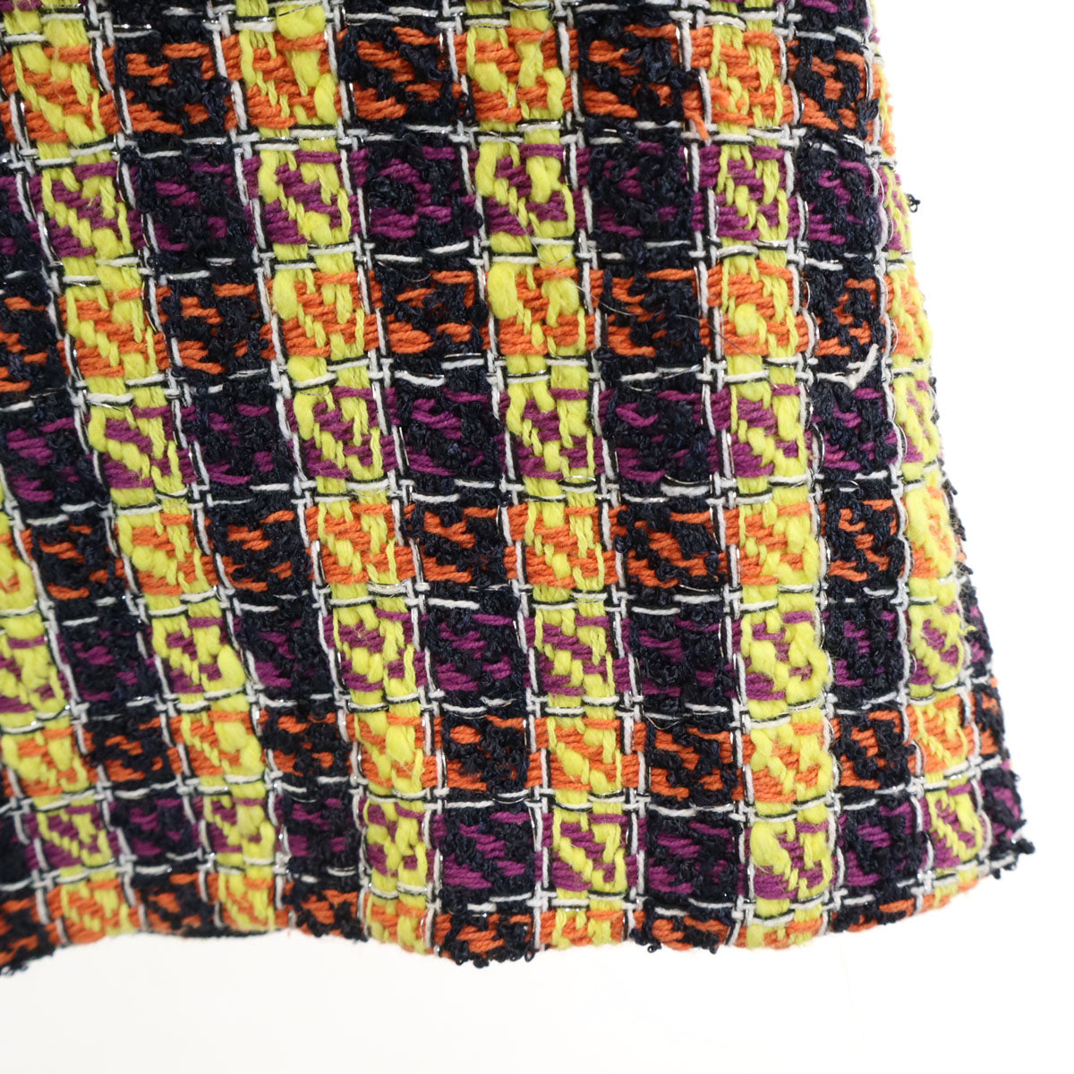 Rene ルネ 日本製 ツイード ミディスカート 34 イエロー レディース