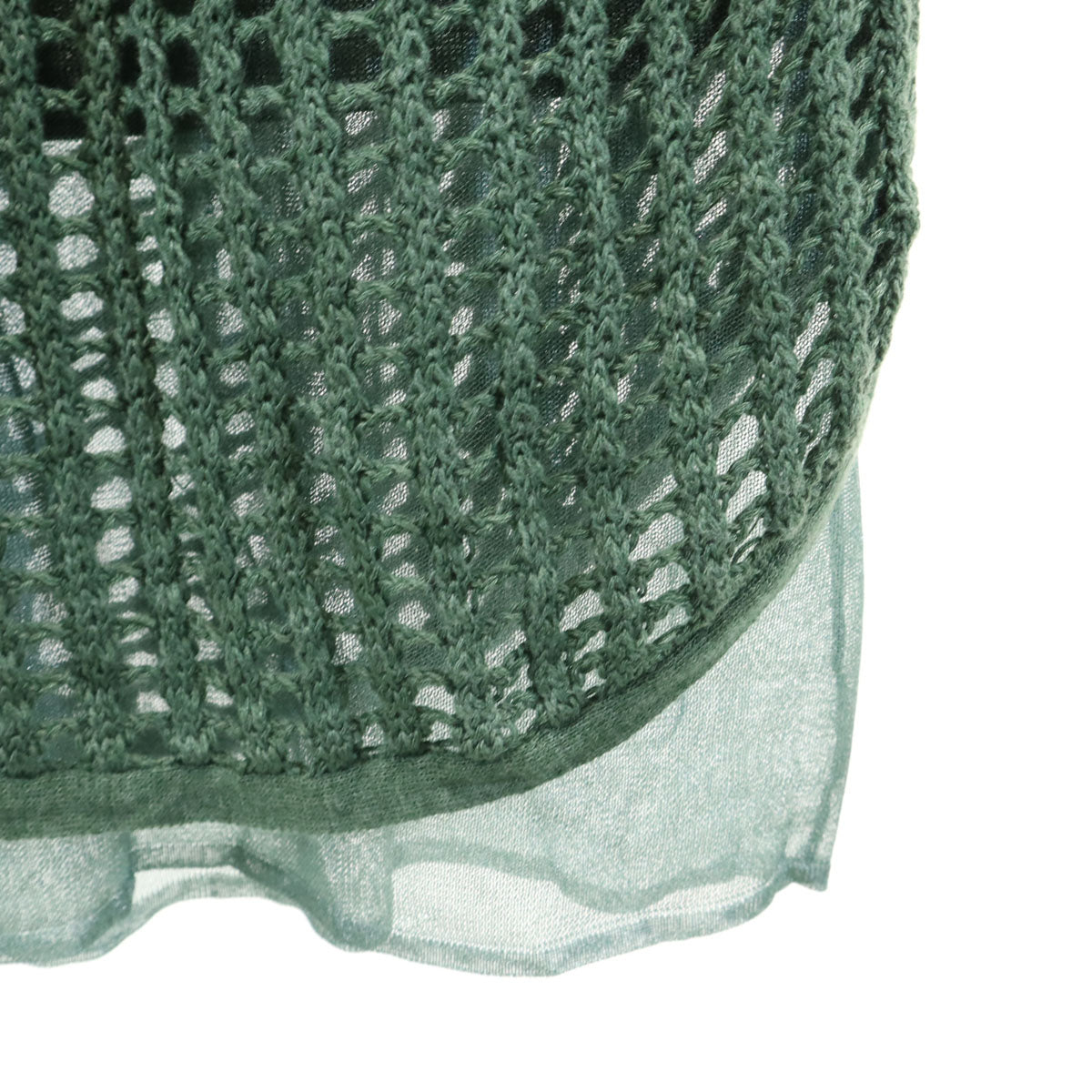 ANERI MEDITTERA LINE アメリ メディタラライン ロング丈 鍵編みニット タイトスカート M グリーン系 レディース