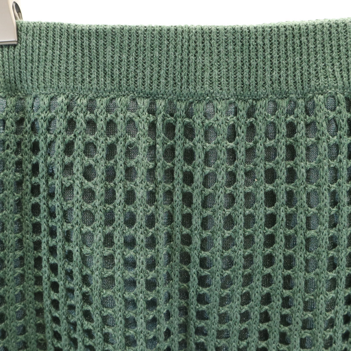 ANERI MEDITTERA LINE アメリ メディタラライン ロング丈 鍵編みニット タイトスカート M グリーン系 レディース