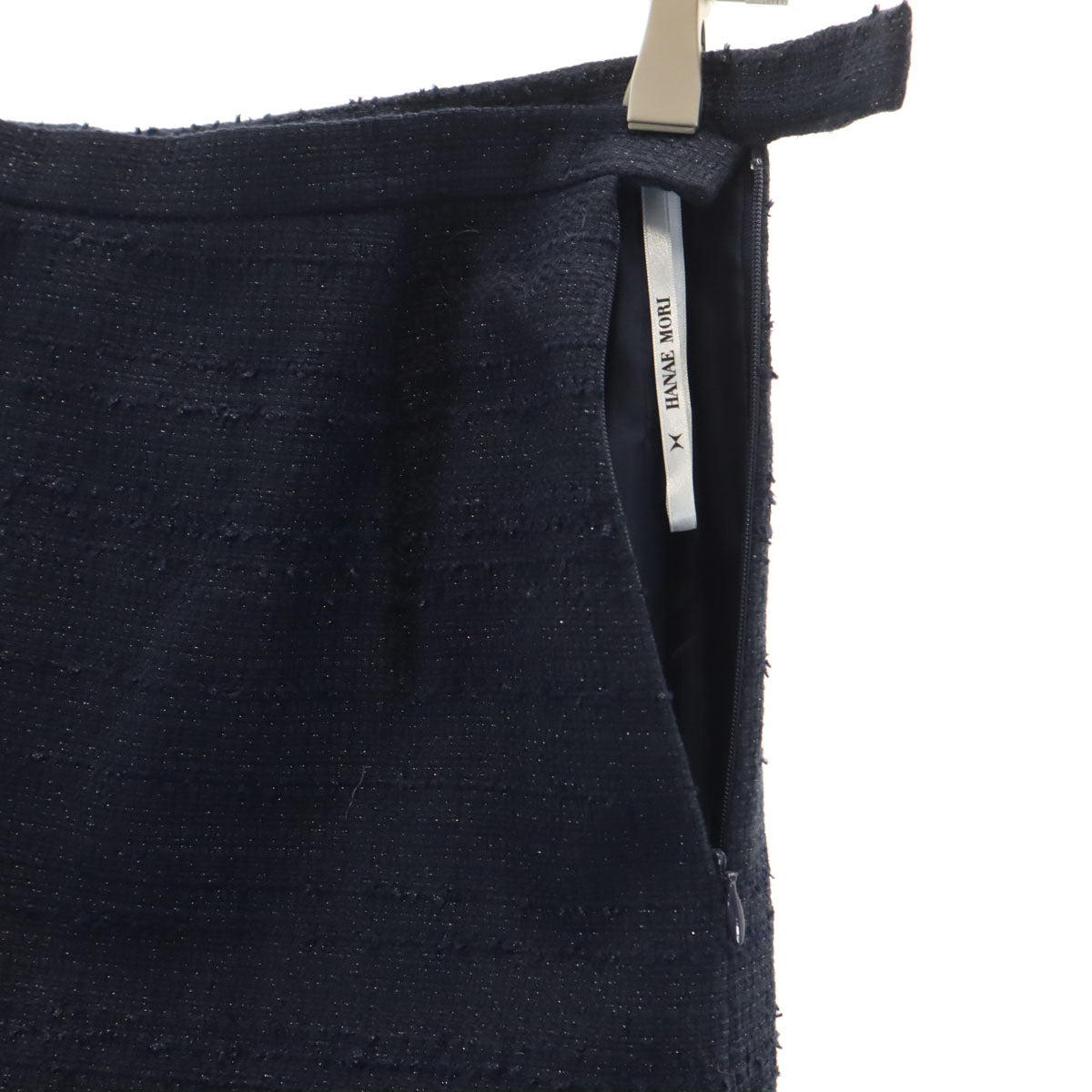 美品 HANAE MORI 森英恵 ハナエモリ ロング丈 タイトスカート 38 ネイビー レディース