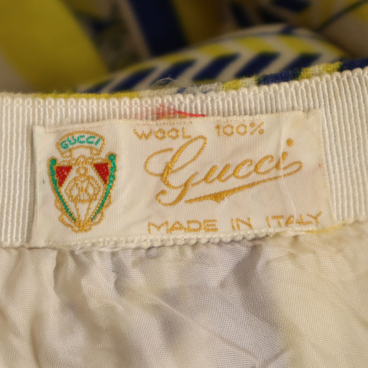 GUCCI グッチ 70s 80s イタリア製 ヴィンテージ ミディ丈 プリーツスカート 44 イエロー系 レディース