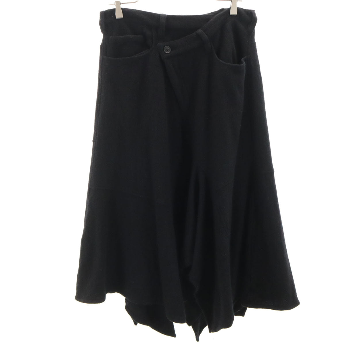 Ground Y グランドワイ 日本製 ミモレ丈 フレアスカート 1 ブラック レディース