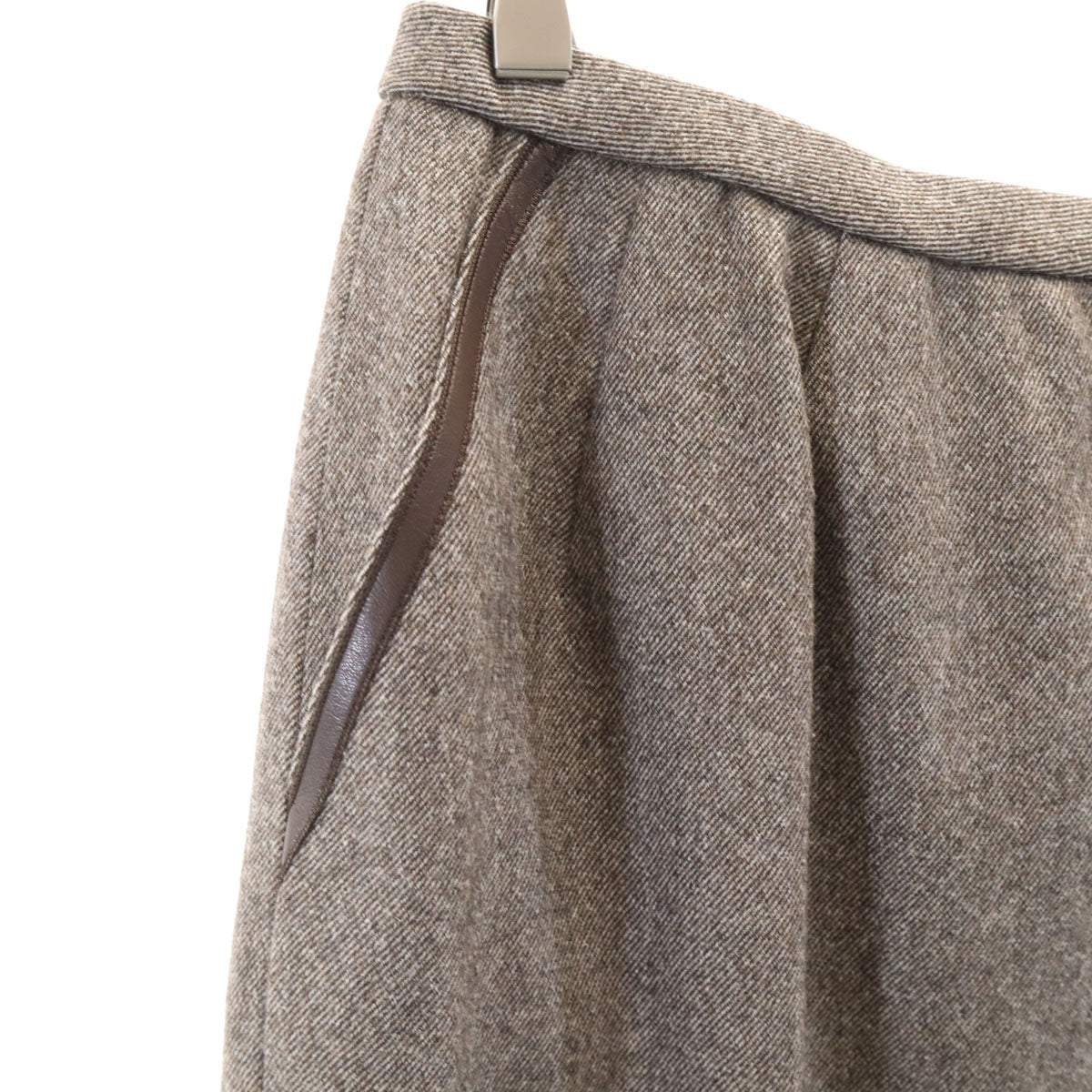 Leilian レリアン 日本製 ミモレ丈 タイトスカート 13+ グレーブラウン系 レディース