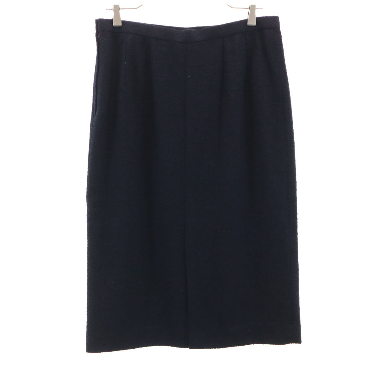 美品 Leilian レリアン 日本製 ミモレ丈 タイトスカート 13+ ネイビー レディース