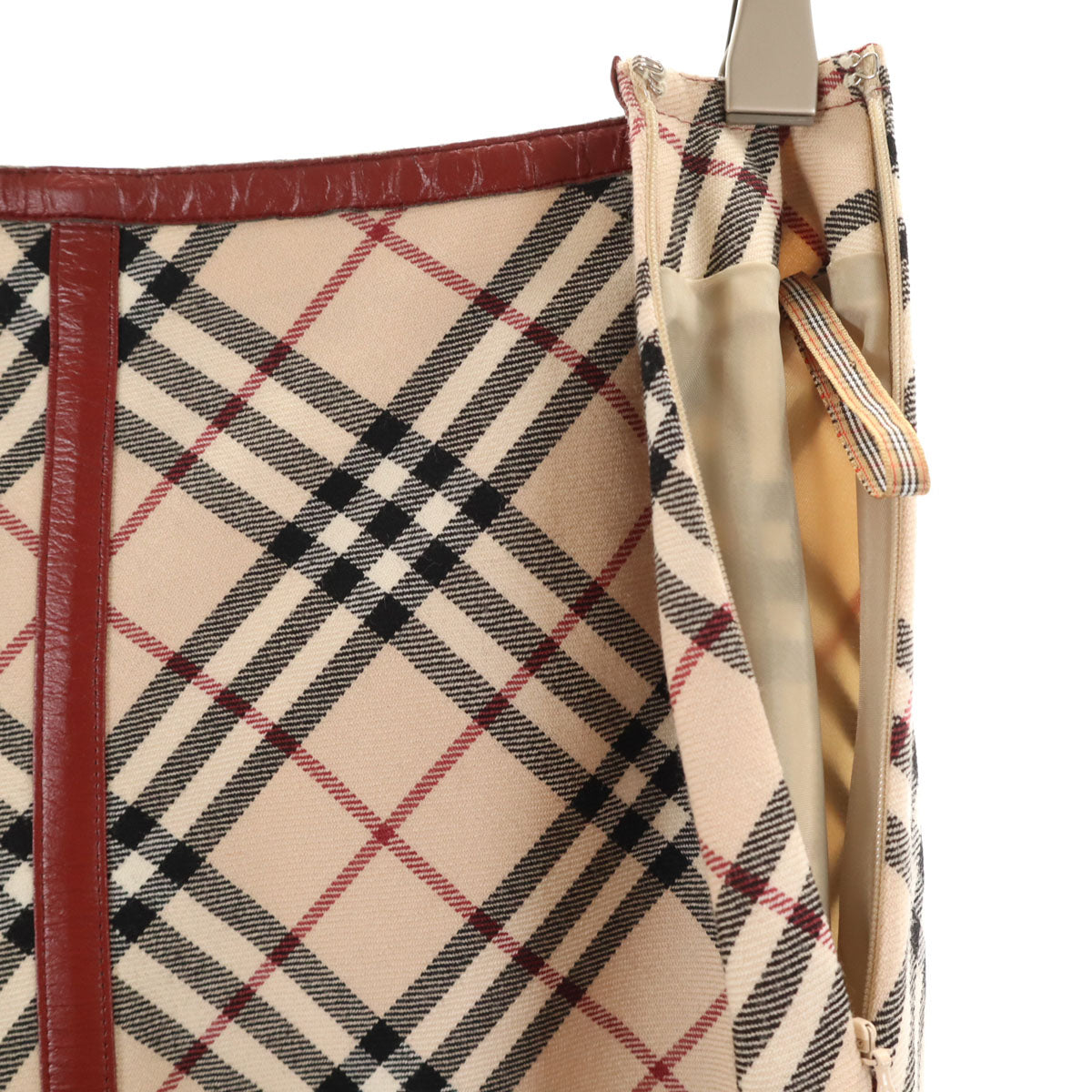 BURBERRY LONDON BLUE LABEL バーバリー ロンドン ブルーレーベル ノバチェック柄 ミディスカート 36 ベージュ 三陽商会 レディース