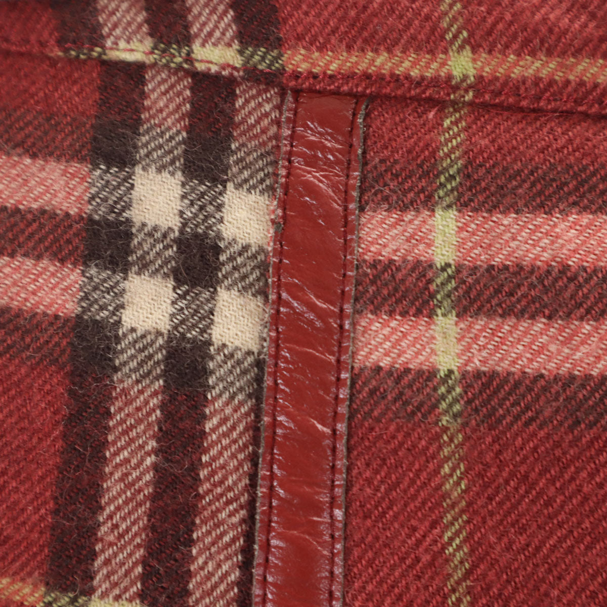 BURBERRY LONDON BLUE LABEL バーバリー ロンドン ブルーレーベル アルパカブレンド チェック柄 膝丈スカート 38 レッド系 三陽商会 レディース