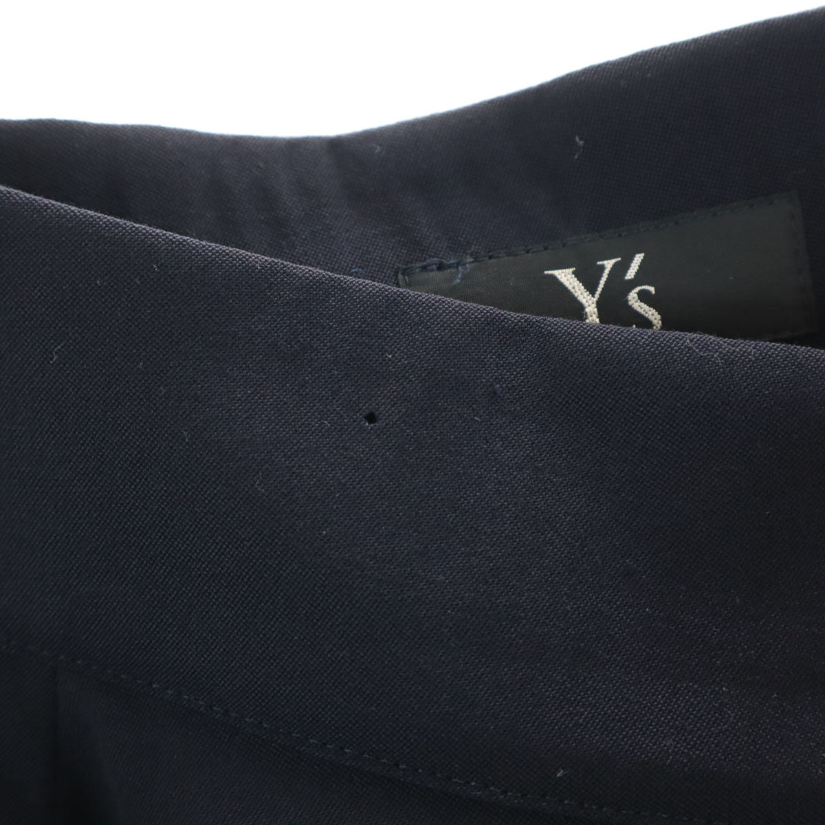 Y's ワイズ 日本製 ウール100% ロング丈 フレアスカート ネイビー レディース