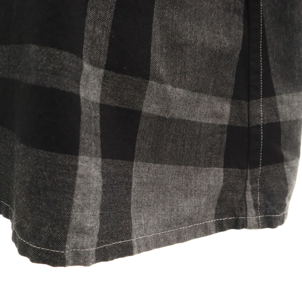 Y's ワイズ 日本製 チェック柄 ロング丈 ギャザースカート 1 チャコールグレー レディース