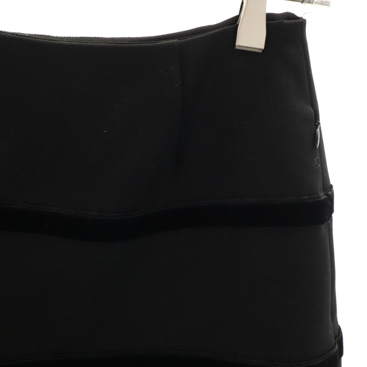 FOXEY フォクシー 日本製 ウール ミディ丈 フレアスカート 38 ブラック レディース