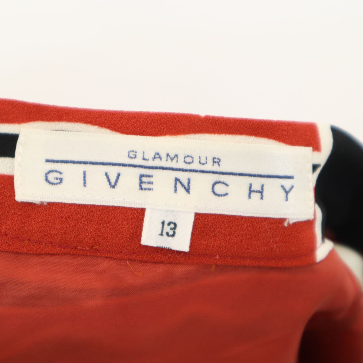 GIVENCHY GLAMOUR ジバンシィ グラマー 90s オールド 総柄 ミモレ丈 タイトスカート 13 赤茶 レディース