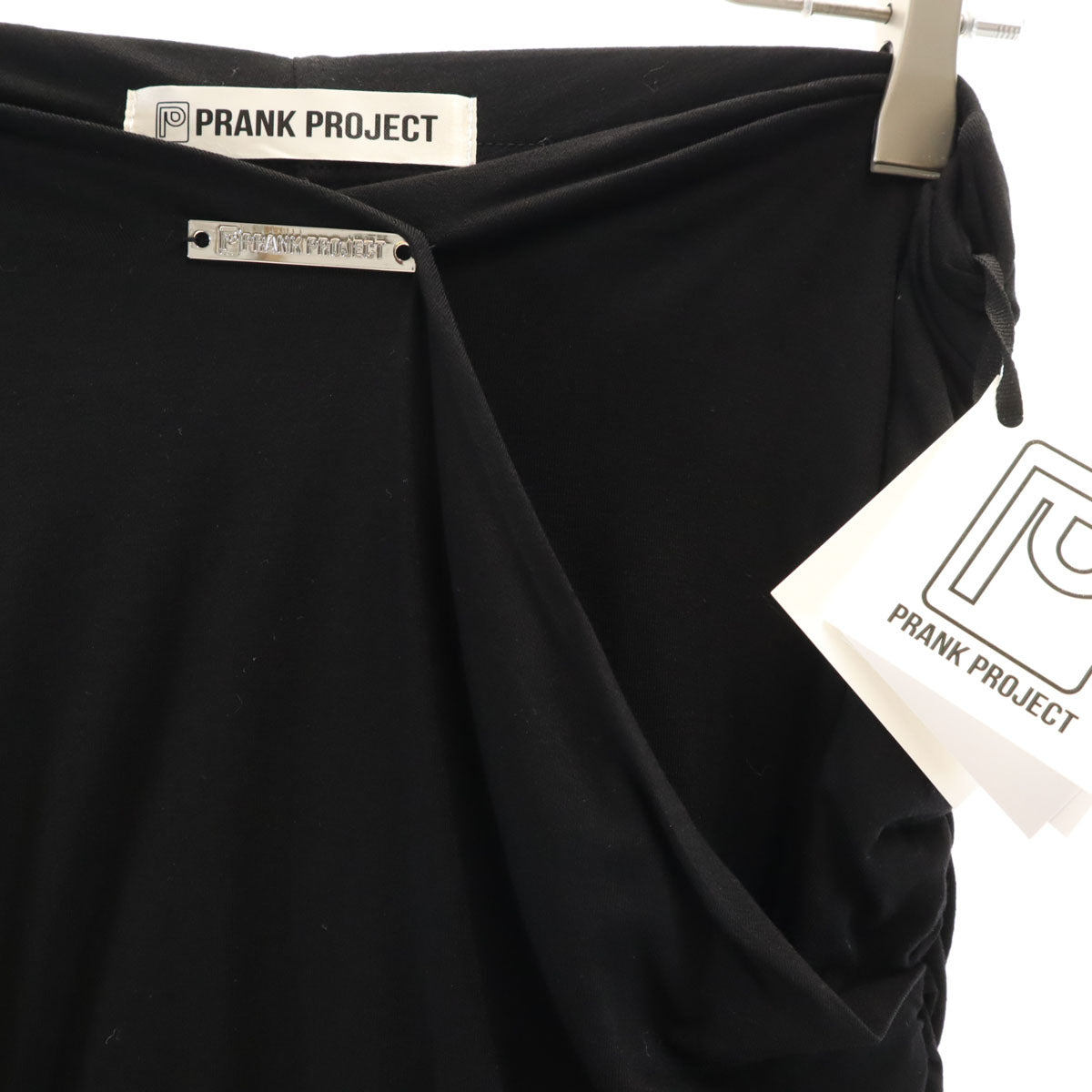 未使用 PRANK PROJECT プランクプロジェクト マキシ丈 ギャザー タイトスカート 38 ブラック ストレッチ レディース