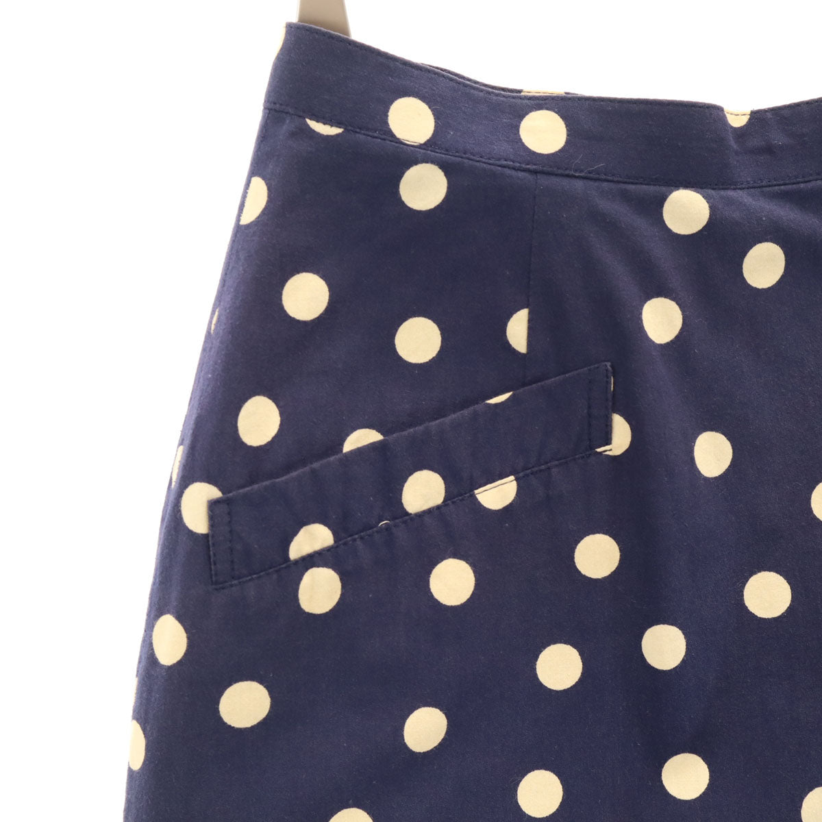 COMME des GARCONS コムデギャルソン 80s 90s オールド ドット柄 ミモレ丈 タイトスカート W62 ネイビー 水玉 レディース