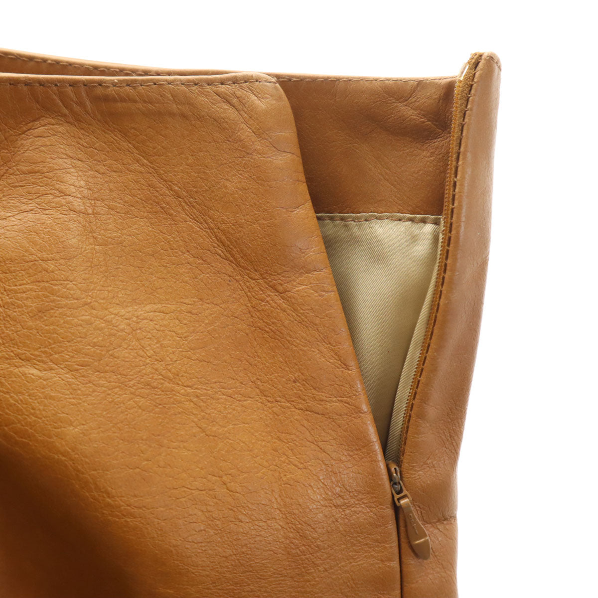 A.P.C. アーペーセー フランス製 牛革レザー ミディスカート M ブラウン レディース