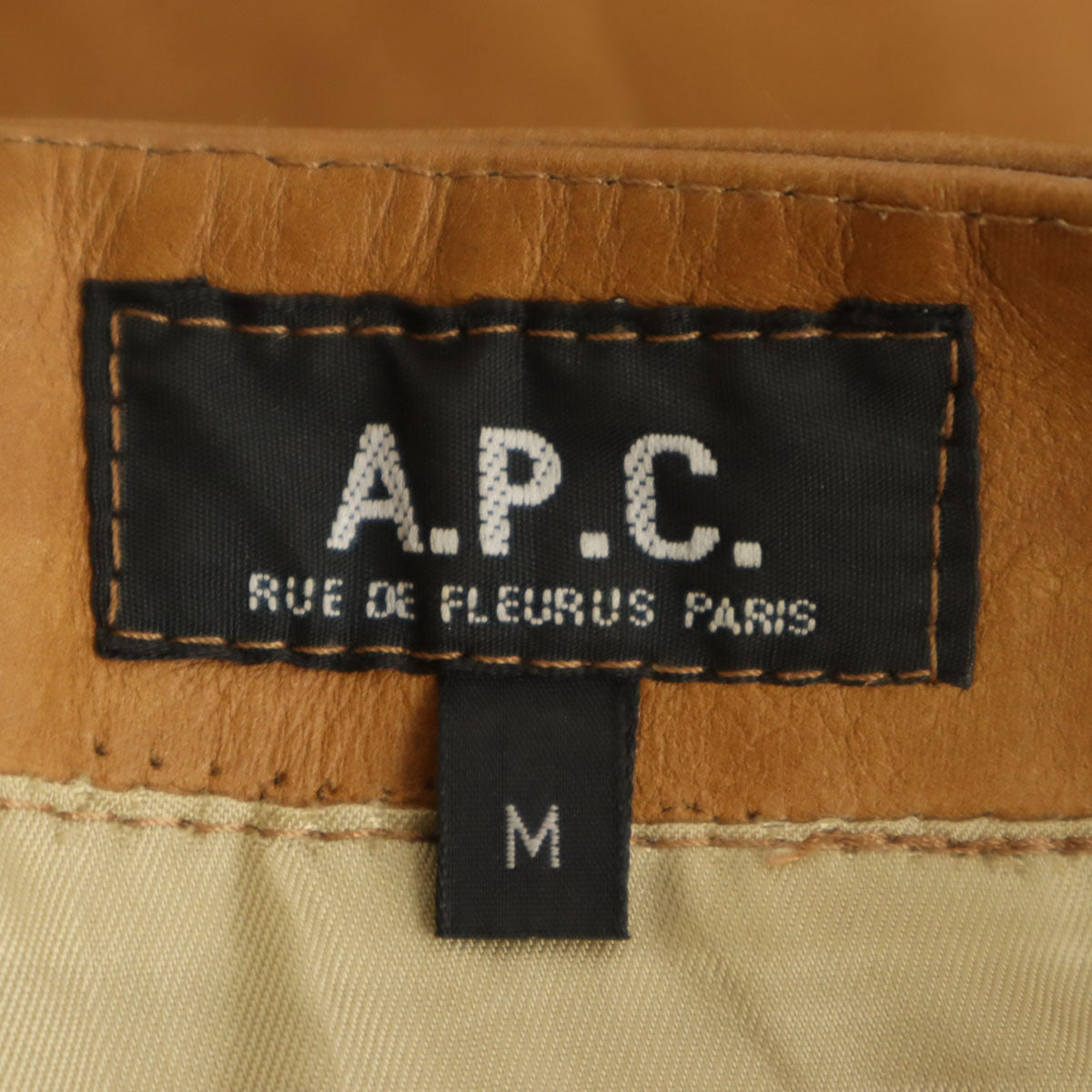 A.P.C. アーペーセー フランス製 牛革レザー ミディスカート M ブラウン レディース