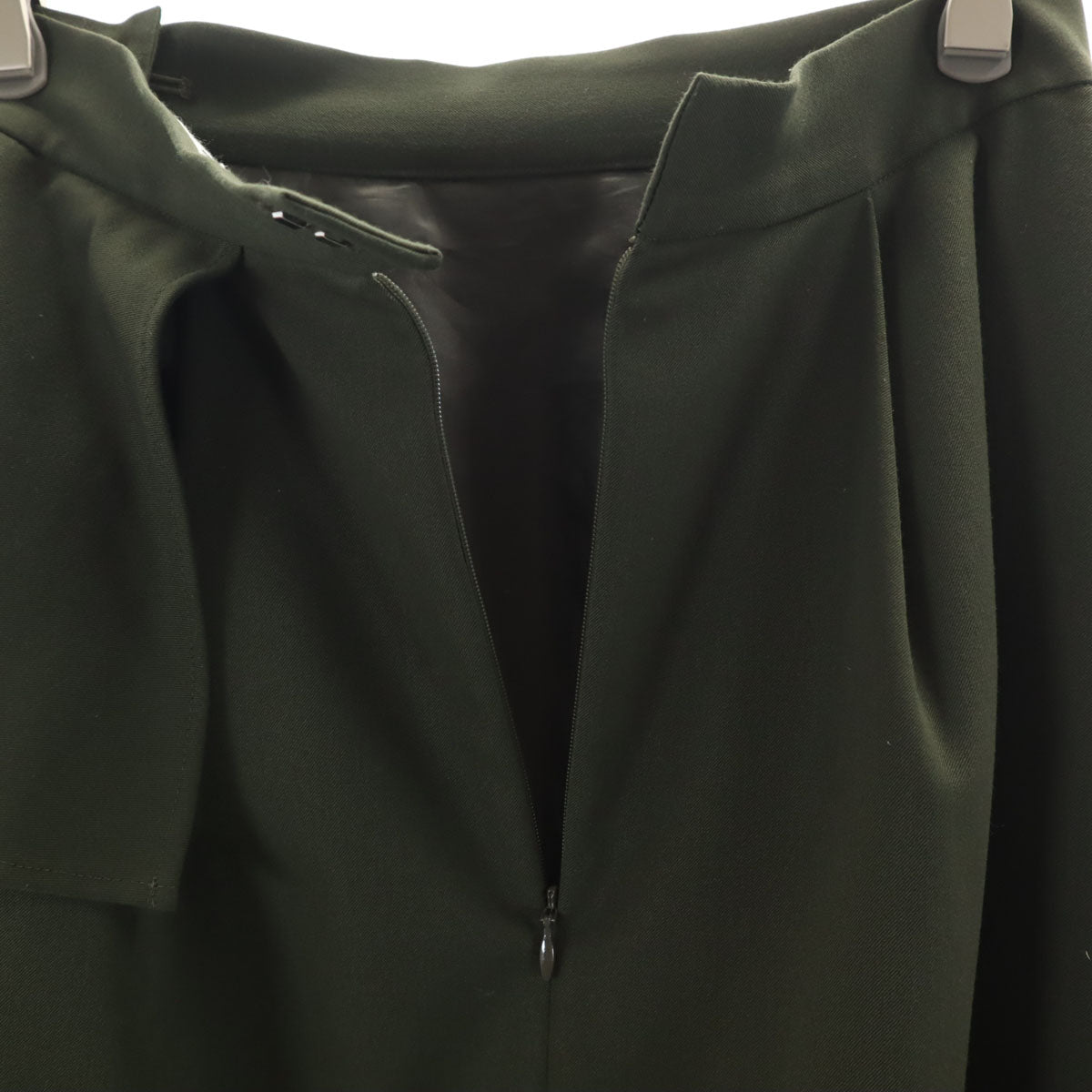 LANVIN en Bleu ランバンオンブルー 日本製 ロング丈 フレアスカート 38 カーキ レディース