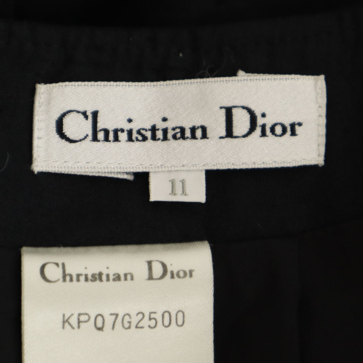 Christian Dior クリスチャンディオール 90s シルクブレンド オールド ミディ丈 タイトスカート 11 ブラック レディース