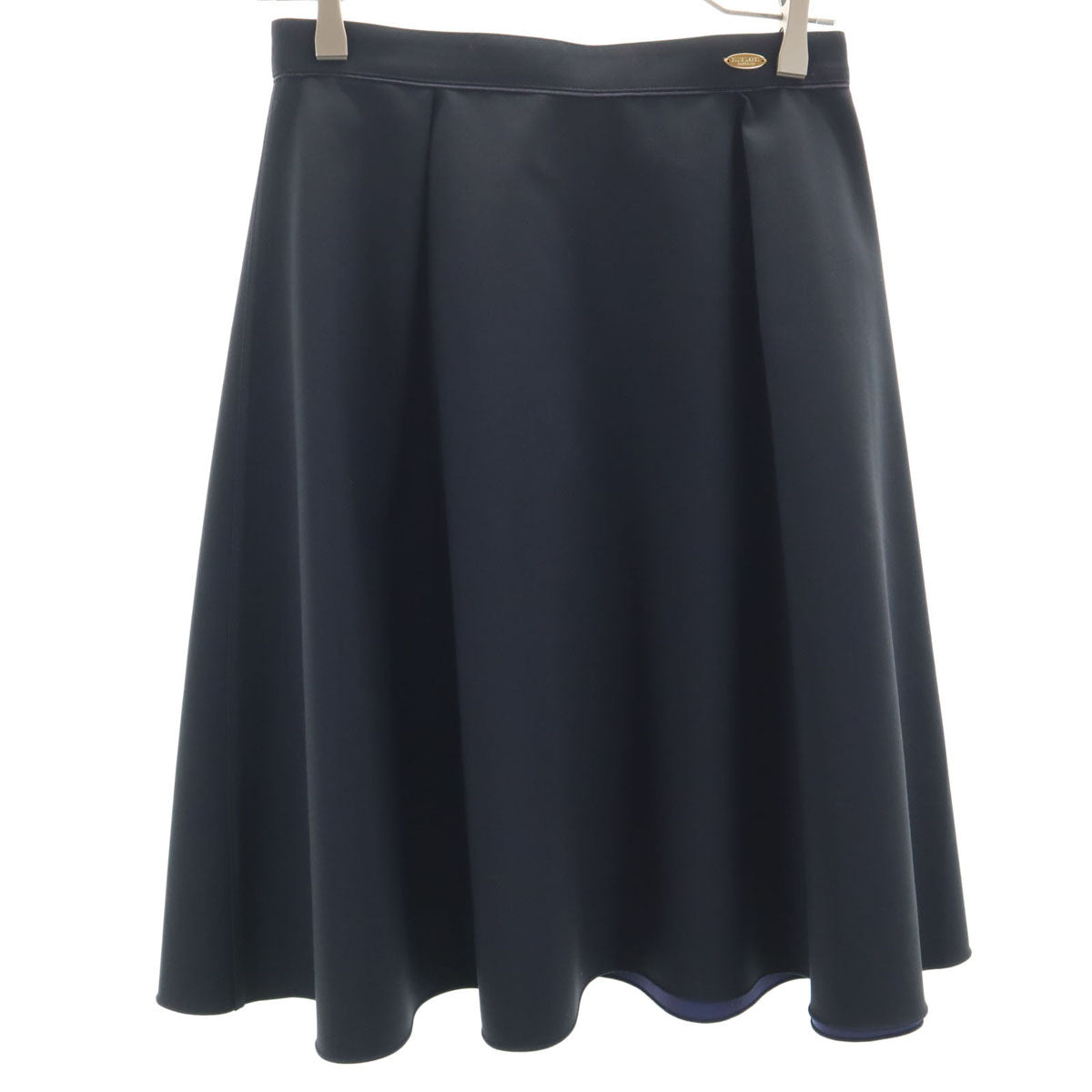 BLUE LABEL CRESTBRIDGE ブルーレーベルクレストブリッジ ミディ丈 フレアスカート 濃紺 レディース
