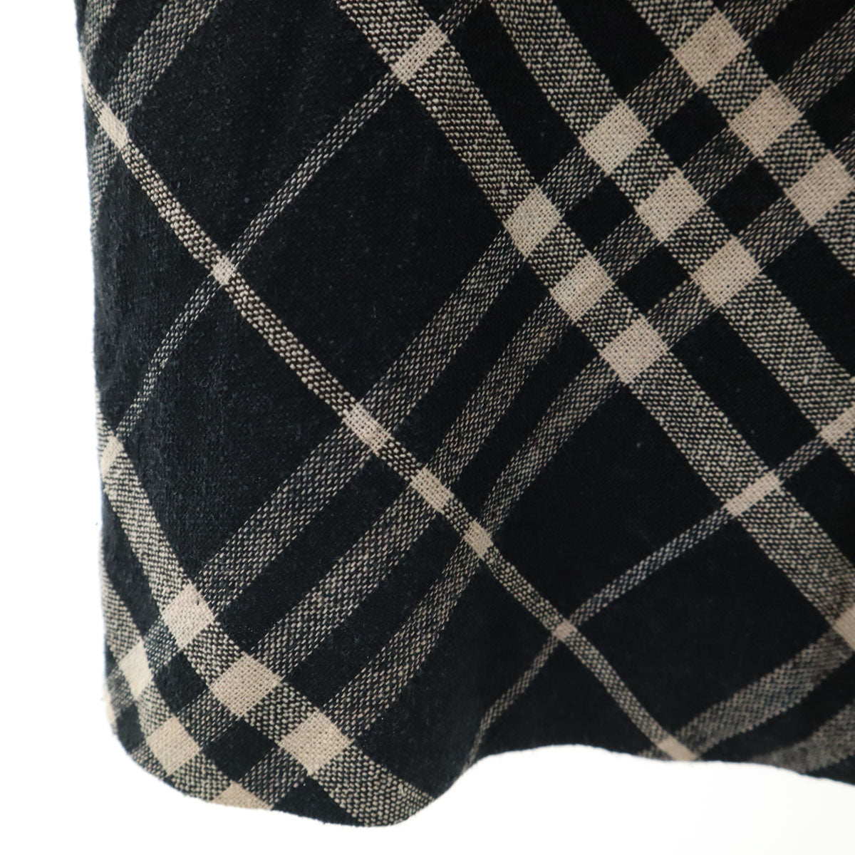 BURBERRY LONDON バーバリーロンドン チェック柄 膝丈スカート 42 ブラック 三陽商会 レディース