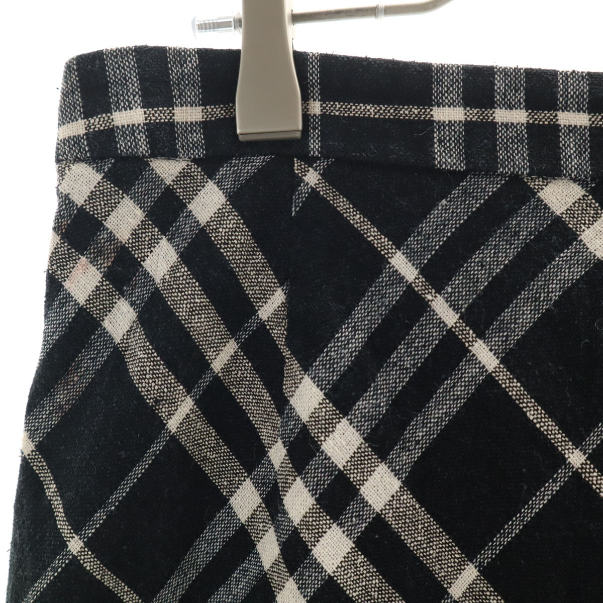 BURBERRY LONDON バーバリーロンドン チェック柄 膝丈スカート 42 ブラック 三陽商会 レディース