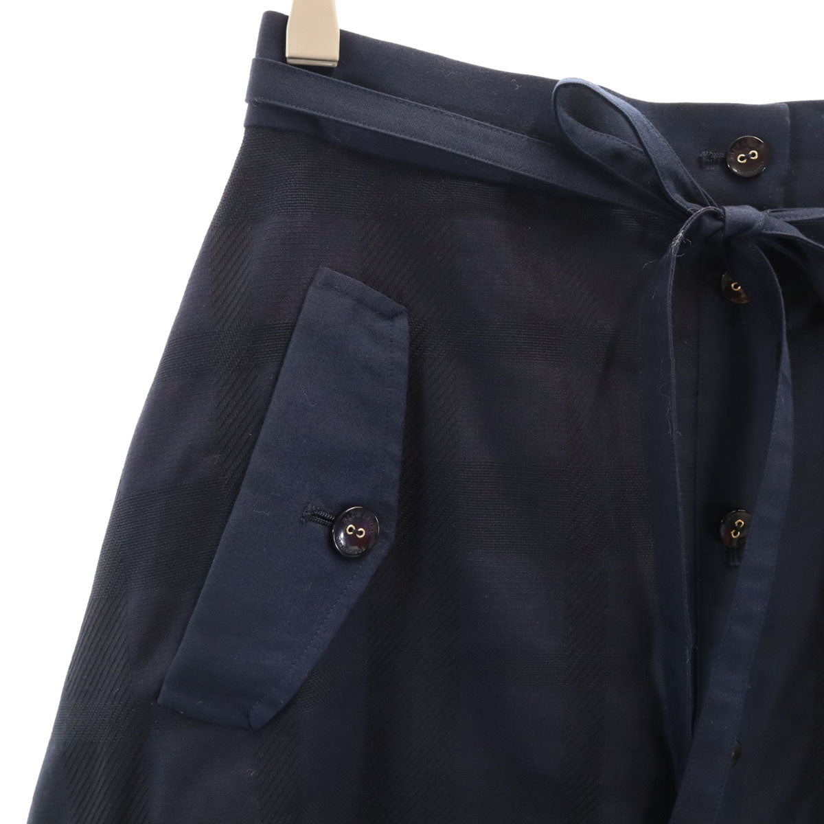BLUE LABEL CRESTBRIDGE ブルーレーベルクレストブリッジ チェック柄 ミモレ丈 フレアスカート 38 ネイビー レディース