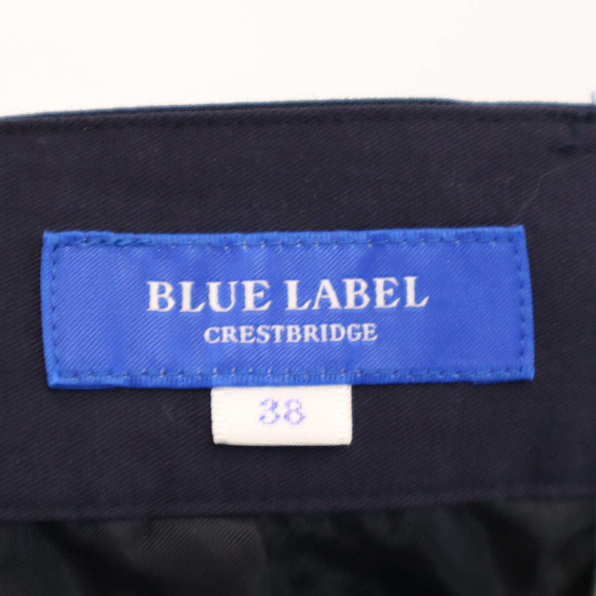 BLUE LABEL CRESTBRIDGE ブルーレーベルクレストブリッジ チェック柄 ミモレ丈 フレアスカート 38 ネイビー レディース