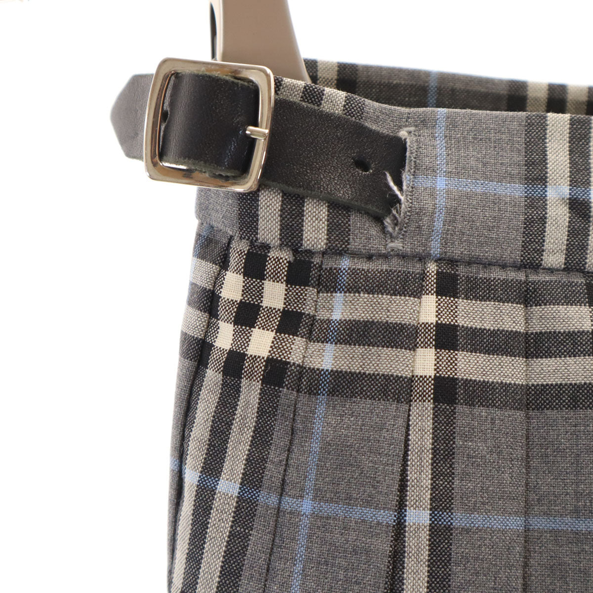 BURBERRY LONDON バーバリーロンドン チェック柄 ロング丈 プリーツスカート 38 グレー 三陽商会 レディース