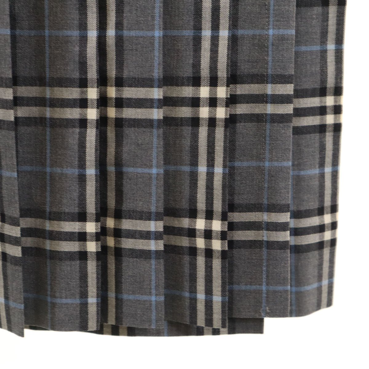 BURBERRY LONDON バーバリーロンドン チェック柄 ロング丈 プリーツスカート 38 グレー 三陽商会 レディース