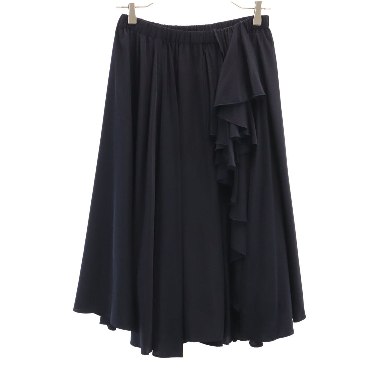 LANVIN en Bleu ランバンオンブルー ミモレ丈 ギャザースカート 38 ネイビー レディース
