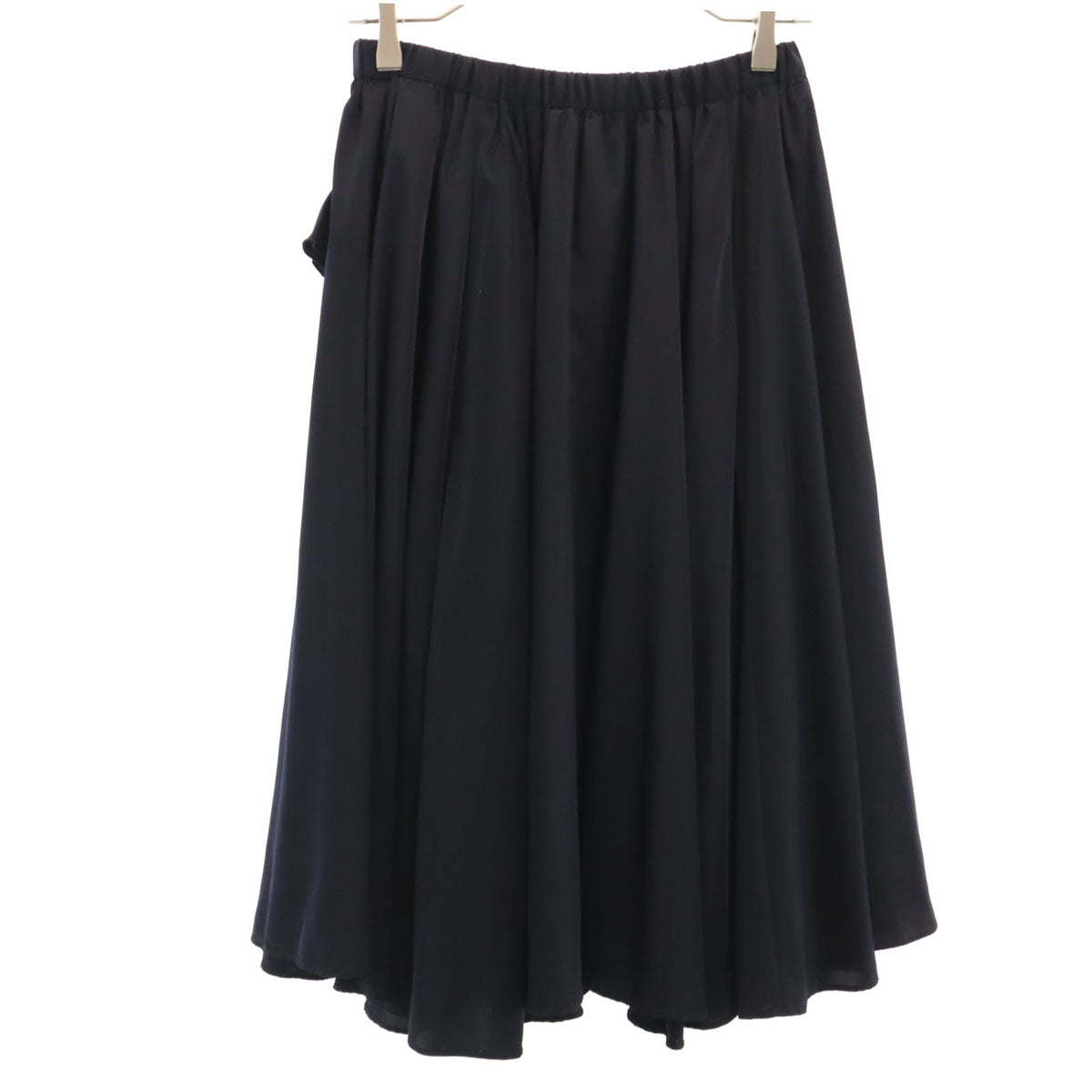 LANVIN en Bleu ランバンオンブルー ミモレ丈 ギャザースカート 38 ネイビー レディース