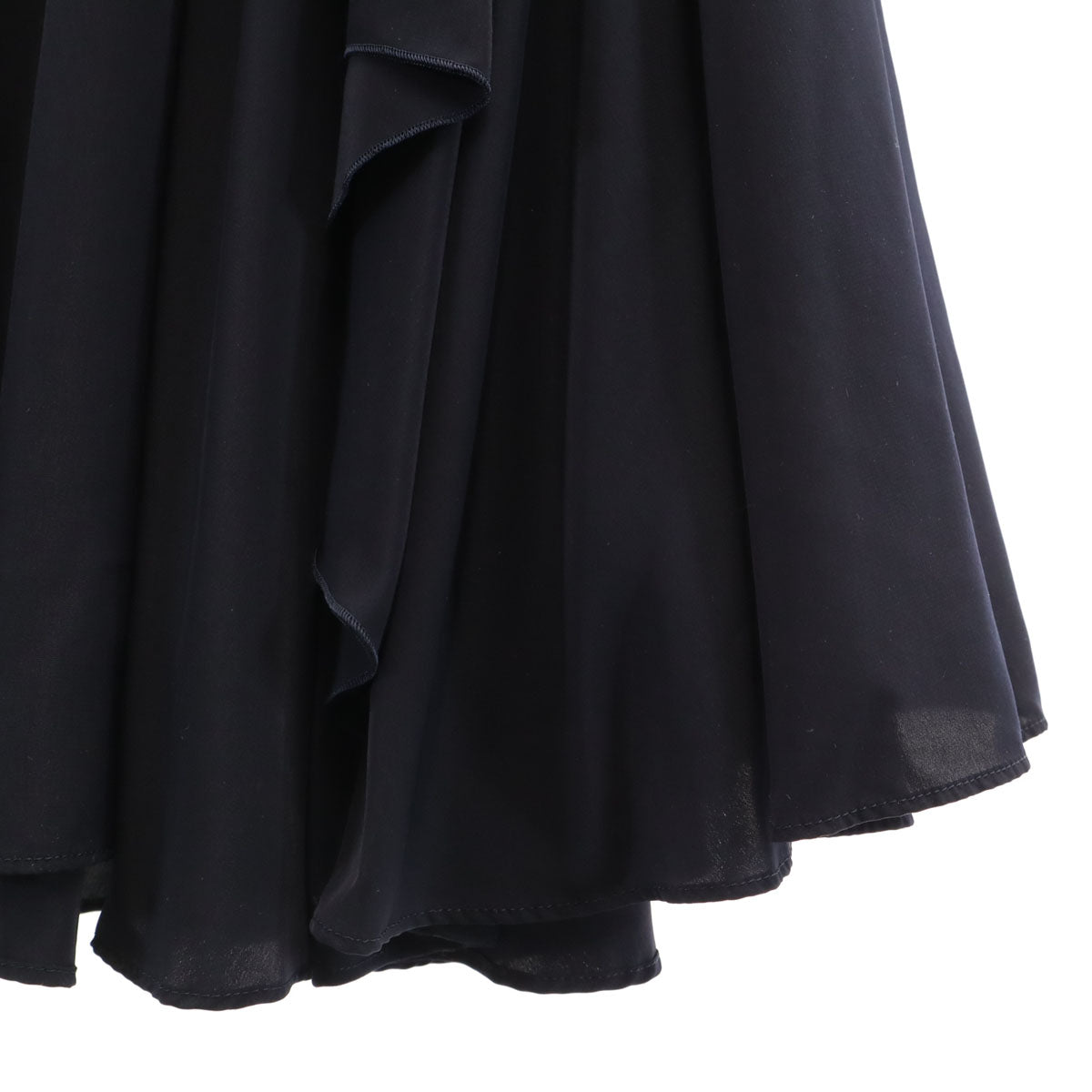 LANVIN en Bleu ランバンオンブルー ミモレ丈 ギャザースカート 38 ネイビー レディース