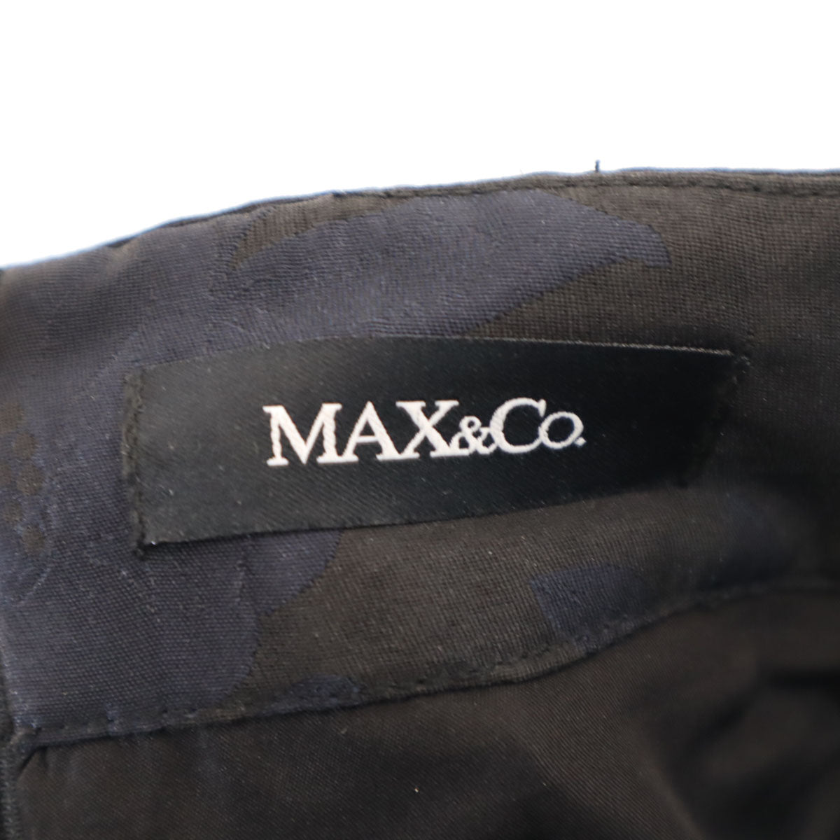 MAX&CO マックスアンドコー 花柄 ジャガード ミディスカート 42 ブラック レディース