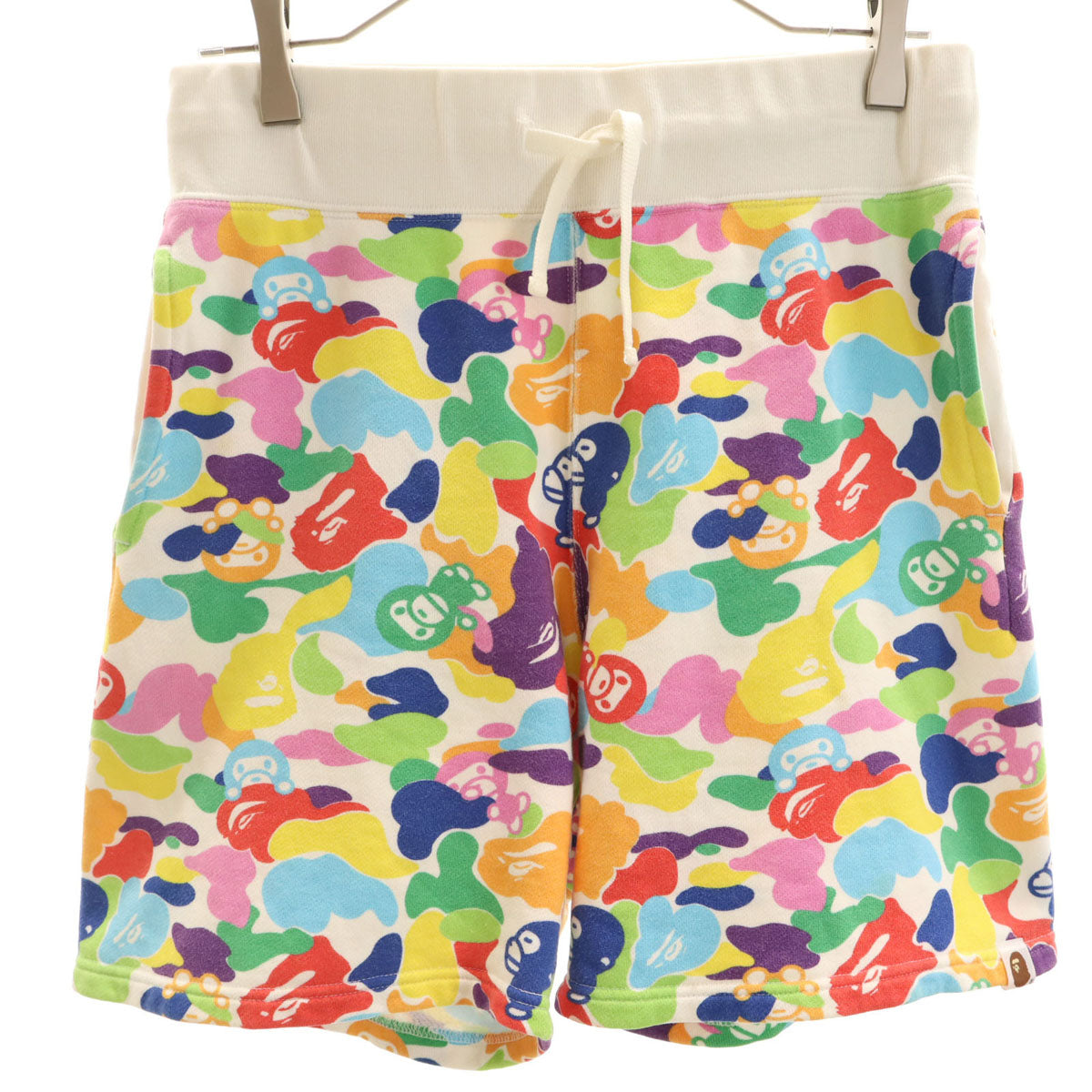 A BATHING APE アベイシングエイプ 日本製 スウェット ショートパンツ S ホワイト メンズ